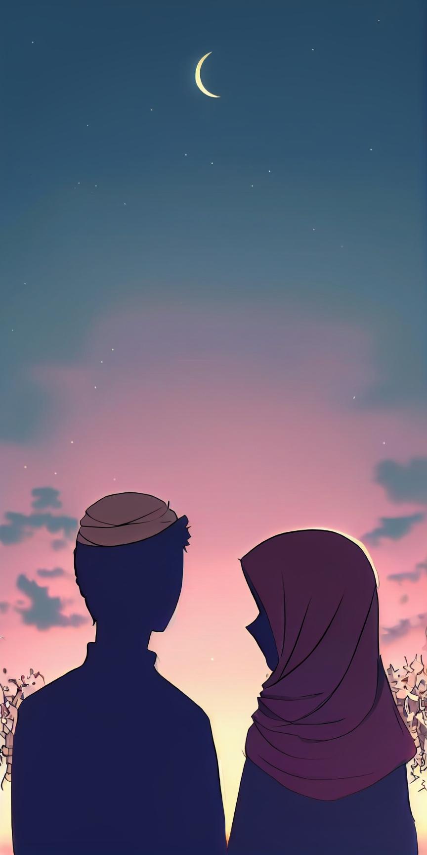 Anime Muslim Couple Wallpaper APK
