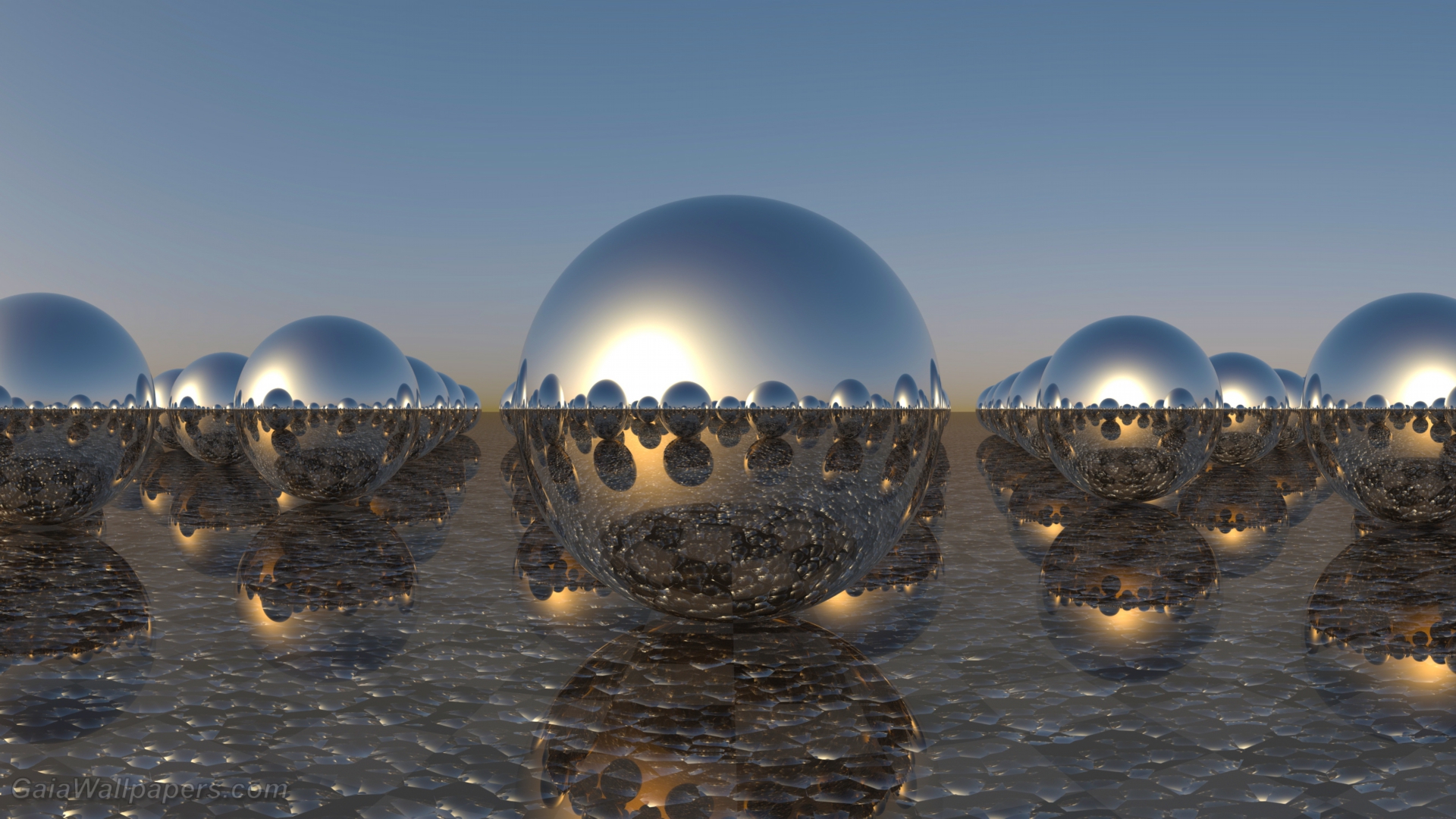 chrome spheres wallpaper 1920x1080