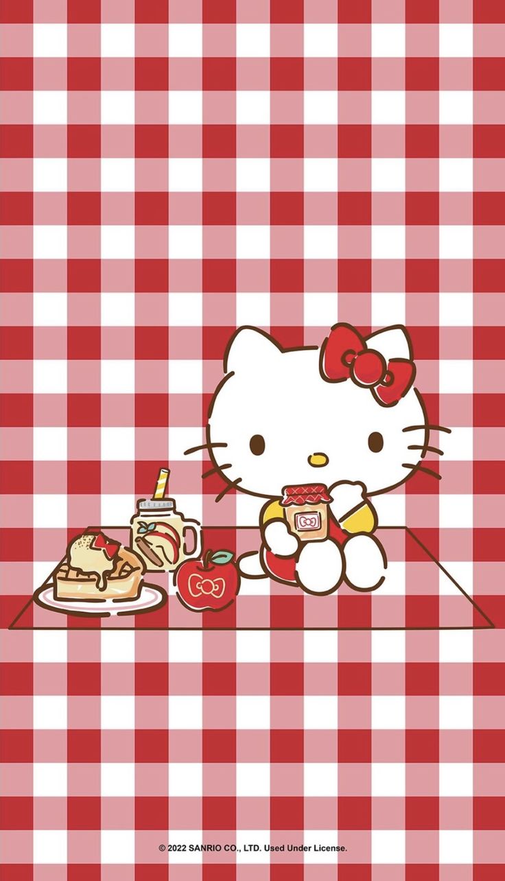 Cute Hello Kitty Eating Food