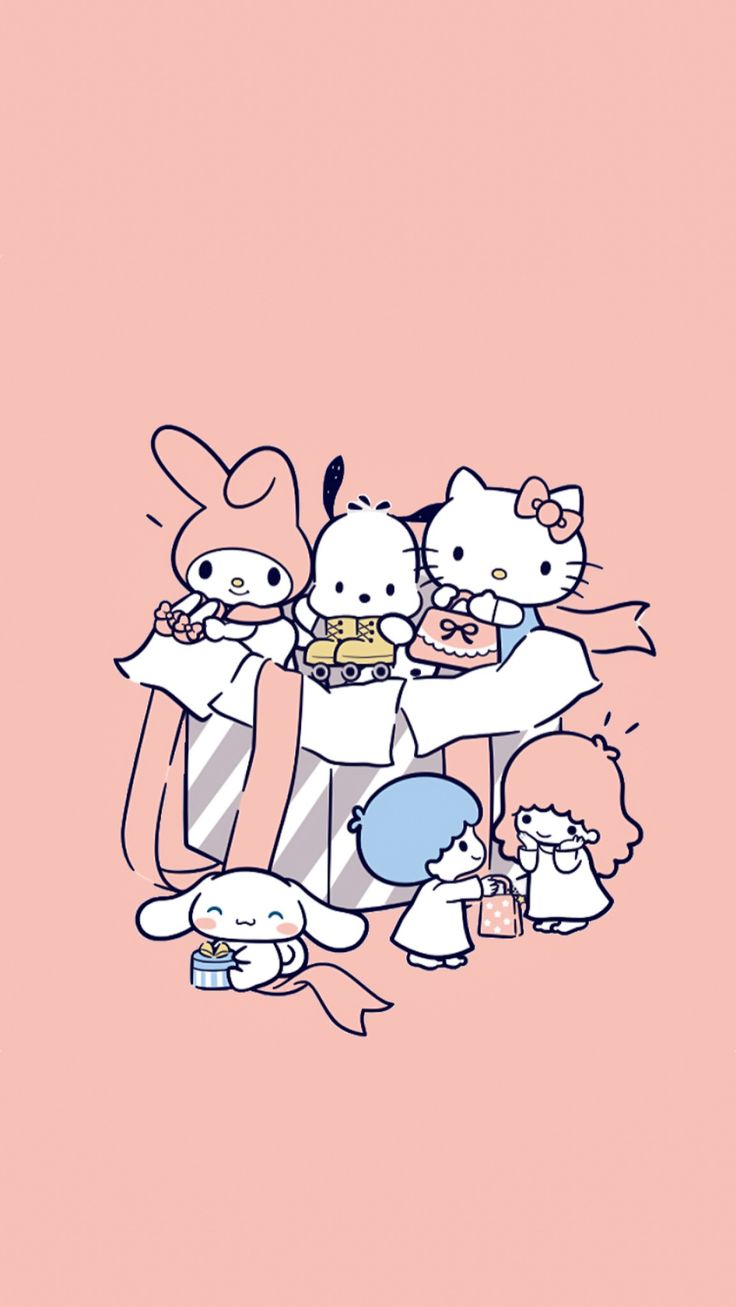 Cute Hello Kitty Eating Food Wallpaper