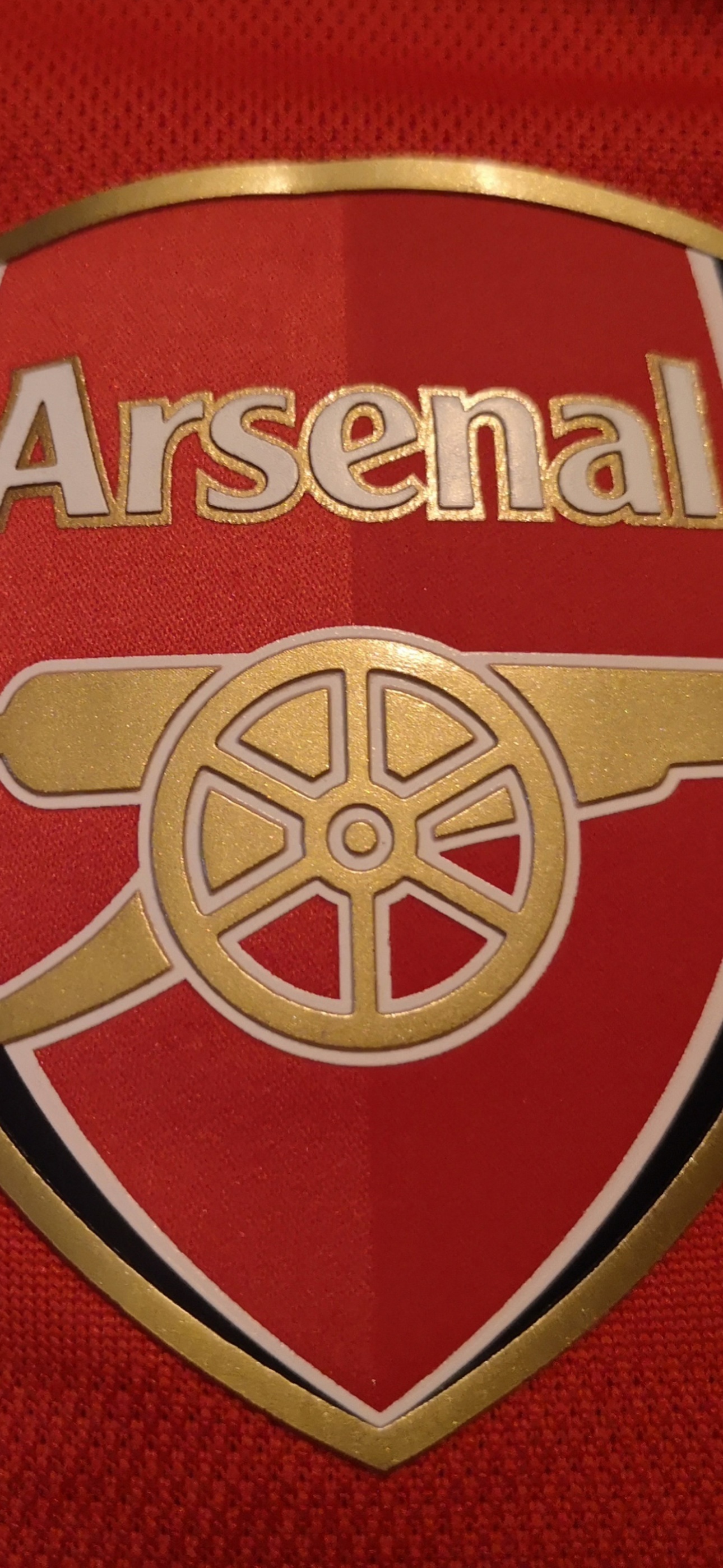 Arsenal FC Logo Red background 5K Wallpaper