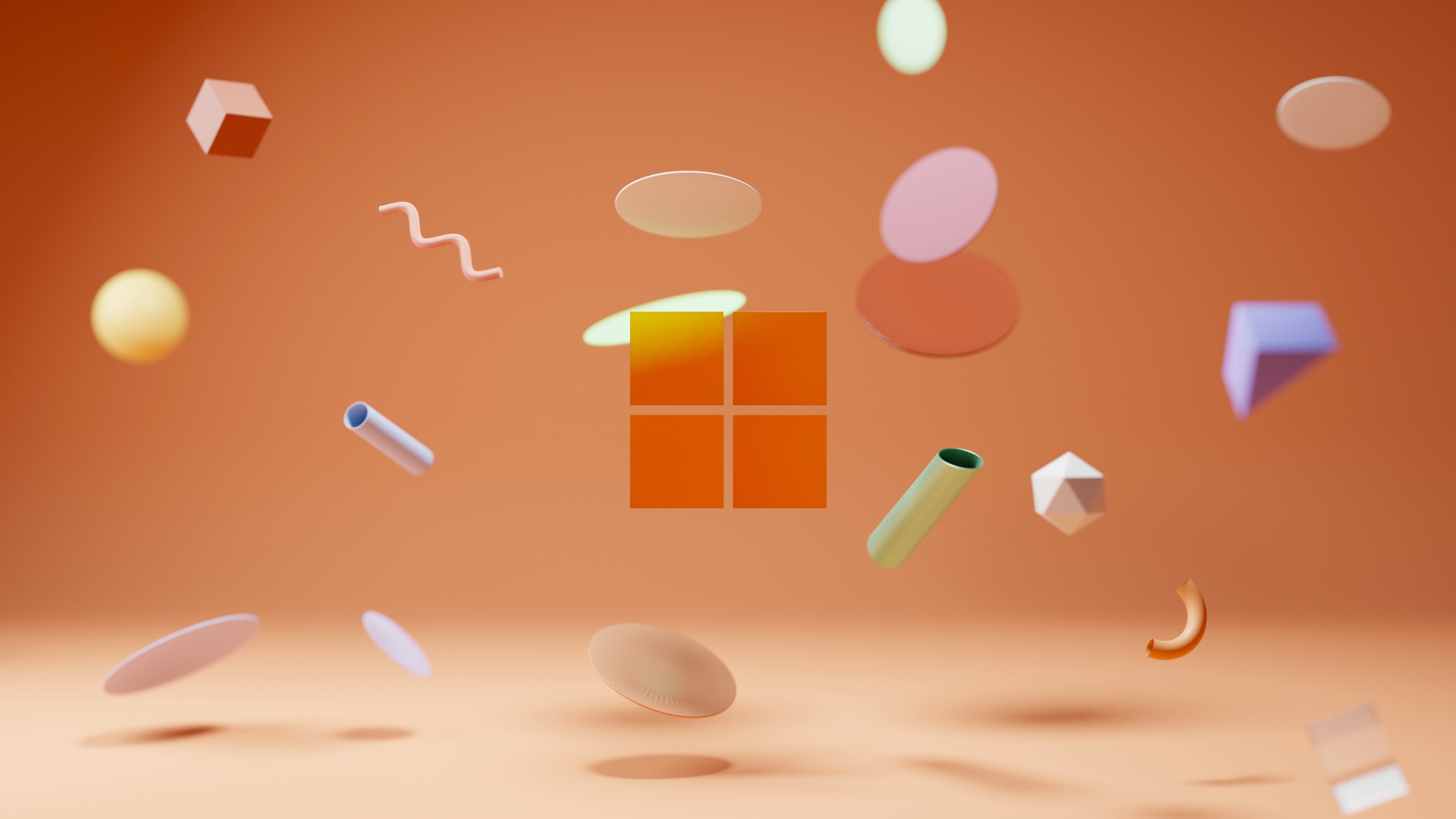 Windows 11 Orange Background 4K