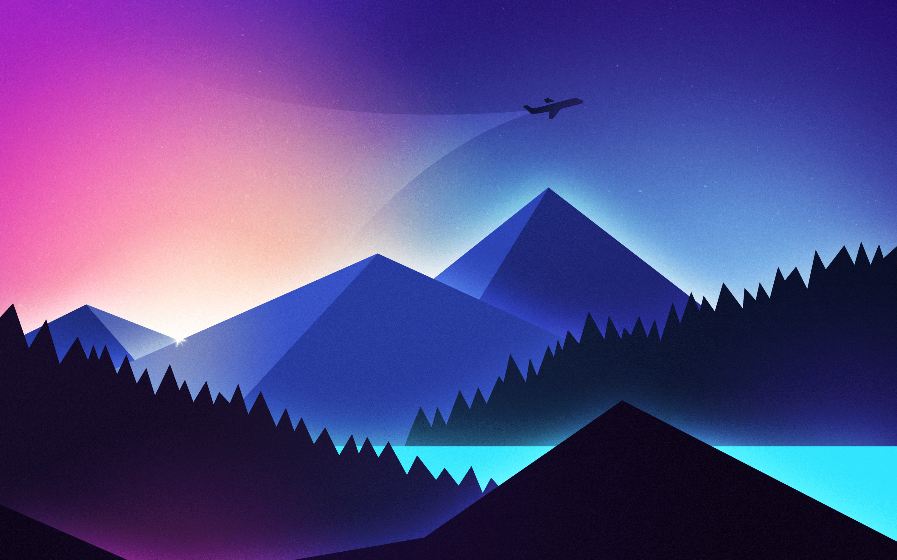 Mountains Wallpaper 4K, Illustration