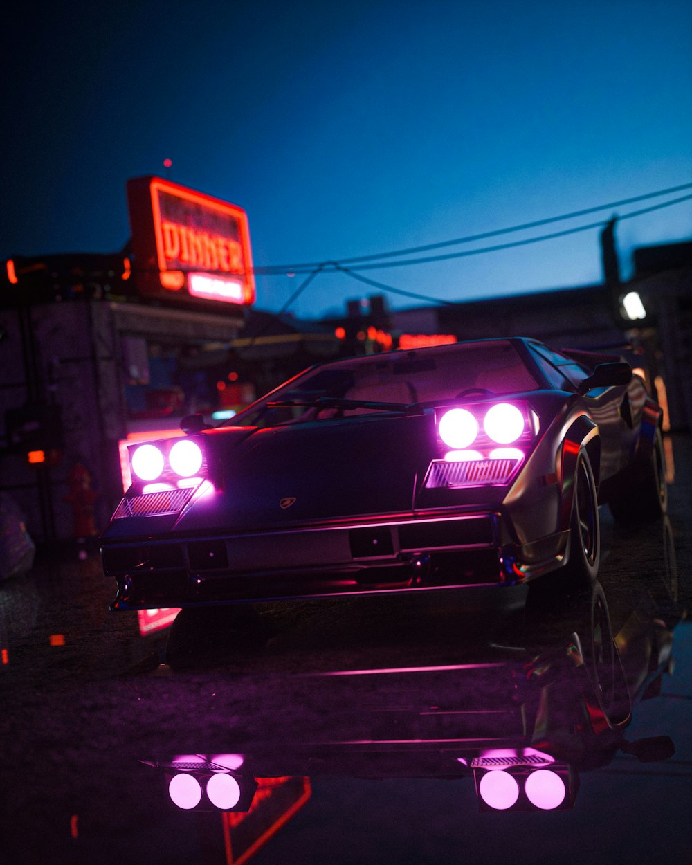 Neon Car Picture. Download Free