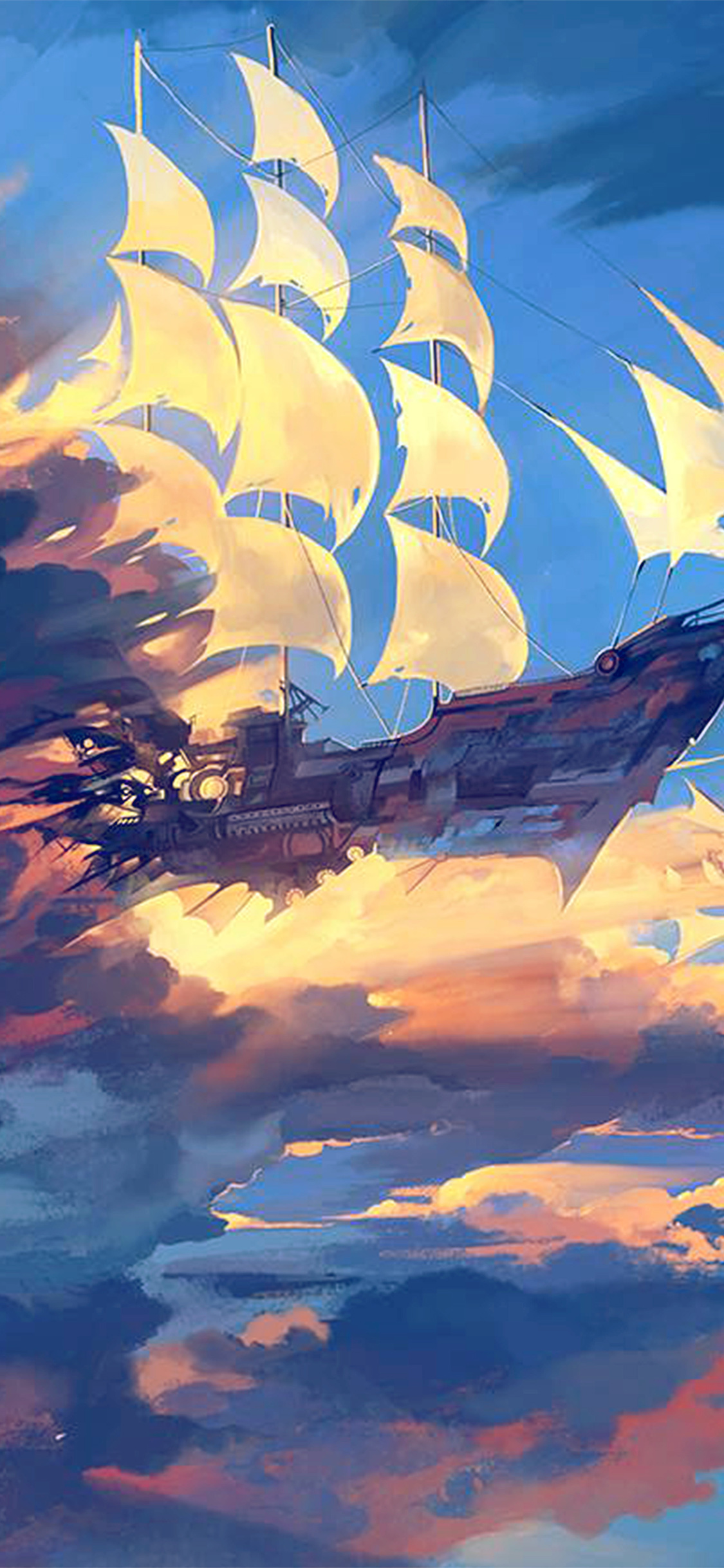 Fly Ship Anime Illustration Art