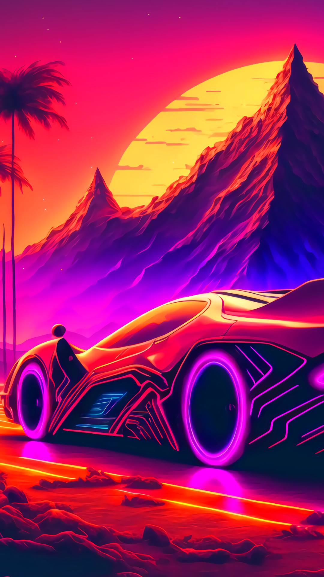 Synthwave Phone Wallpaper