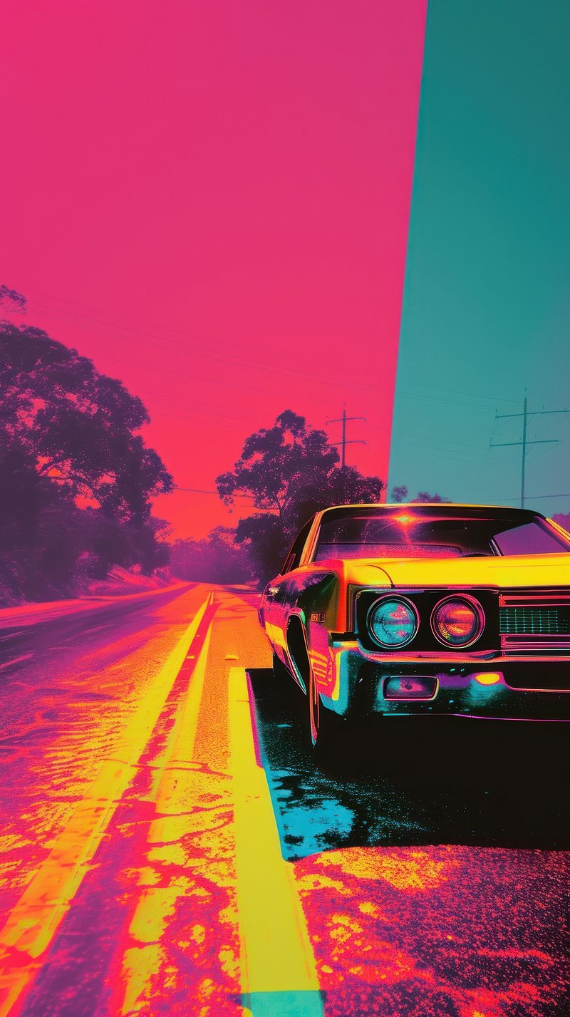 Neon Light Phone Screen Image. Free