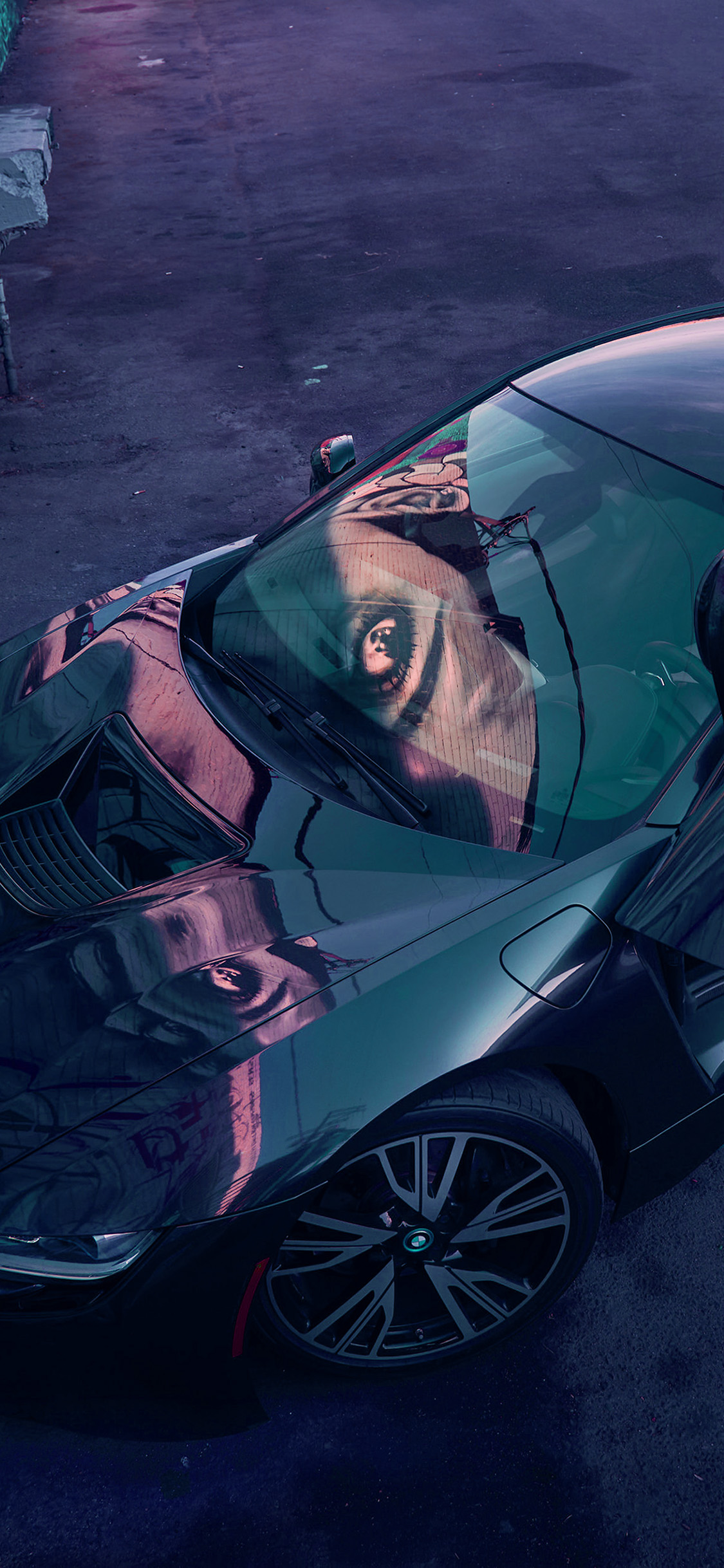 wallpaper. car blue bmw city art