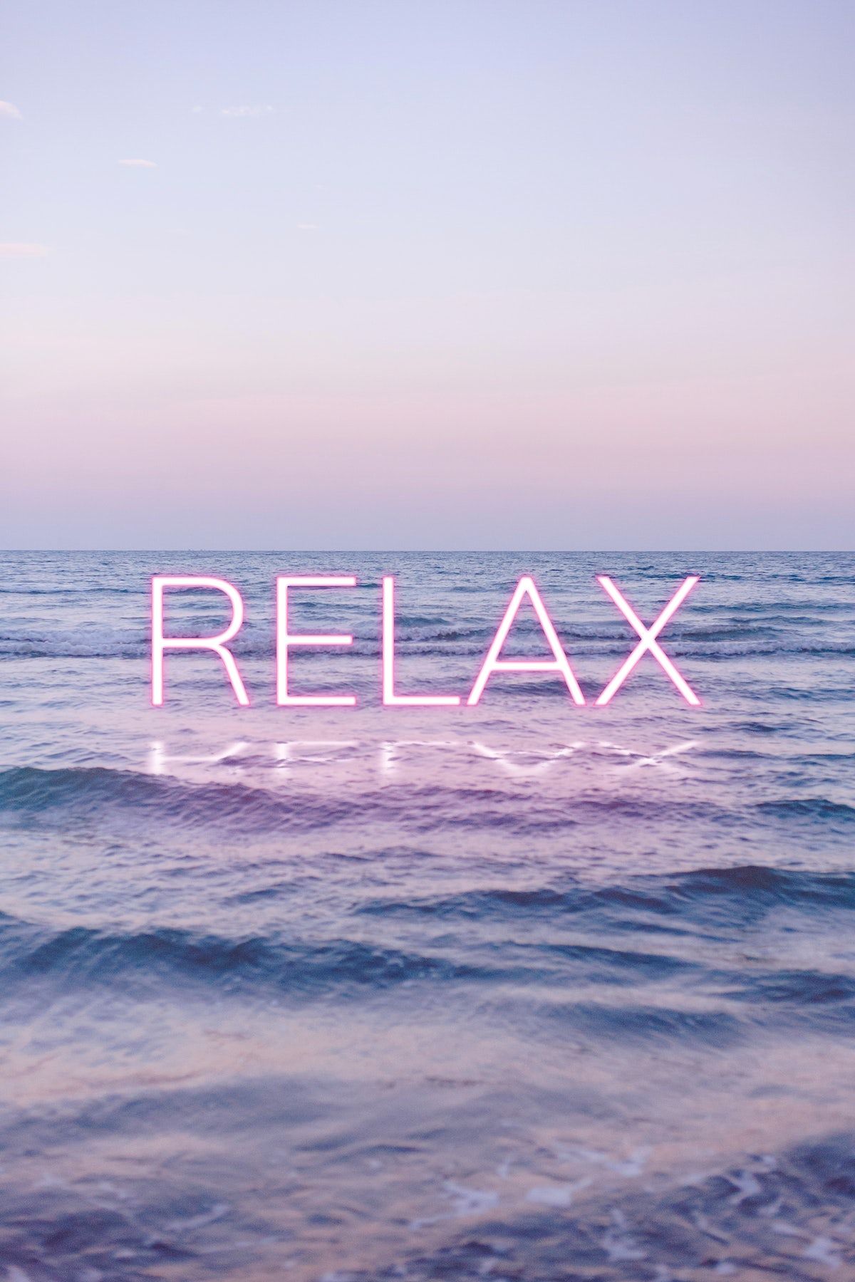 RELAX word pink neon typography. free