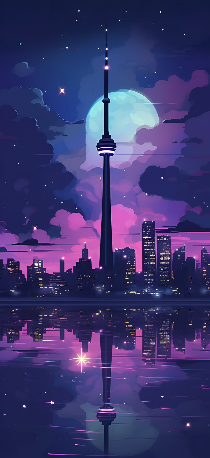 Toronto Skyline: Soft Lavender