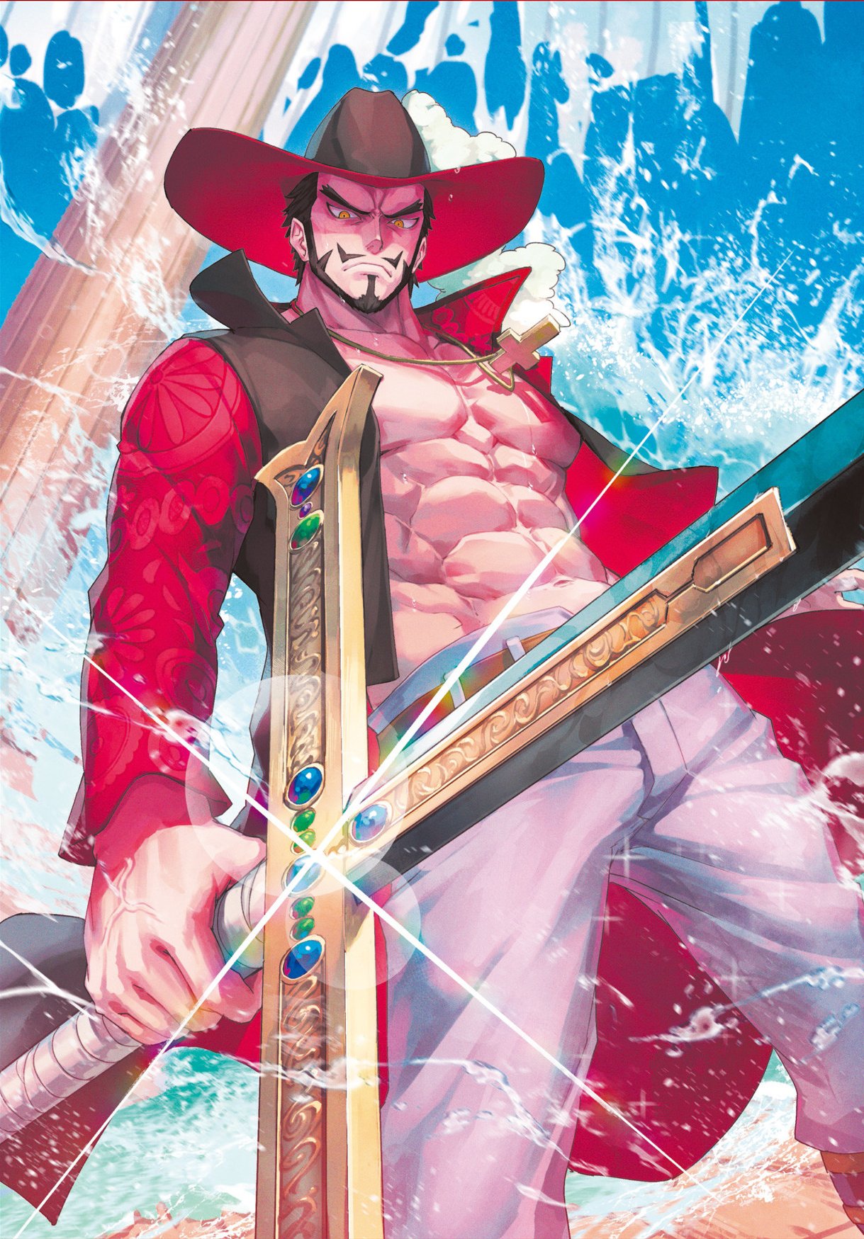Mihawk illustration from OP Vol 17