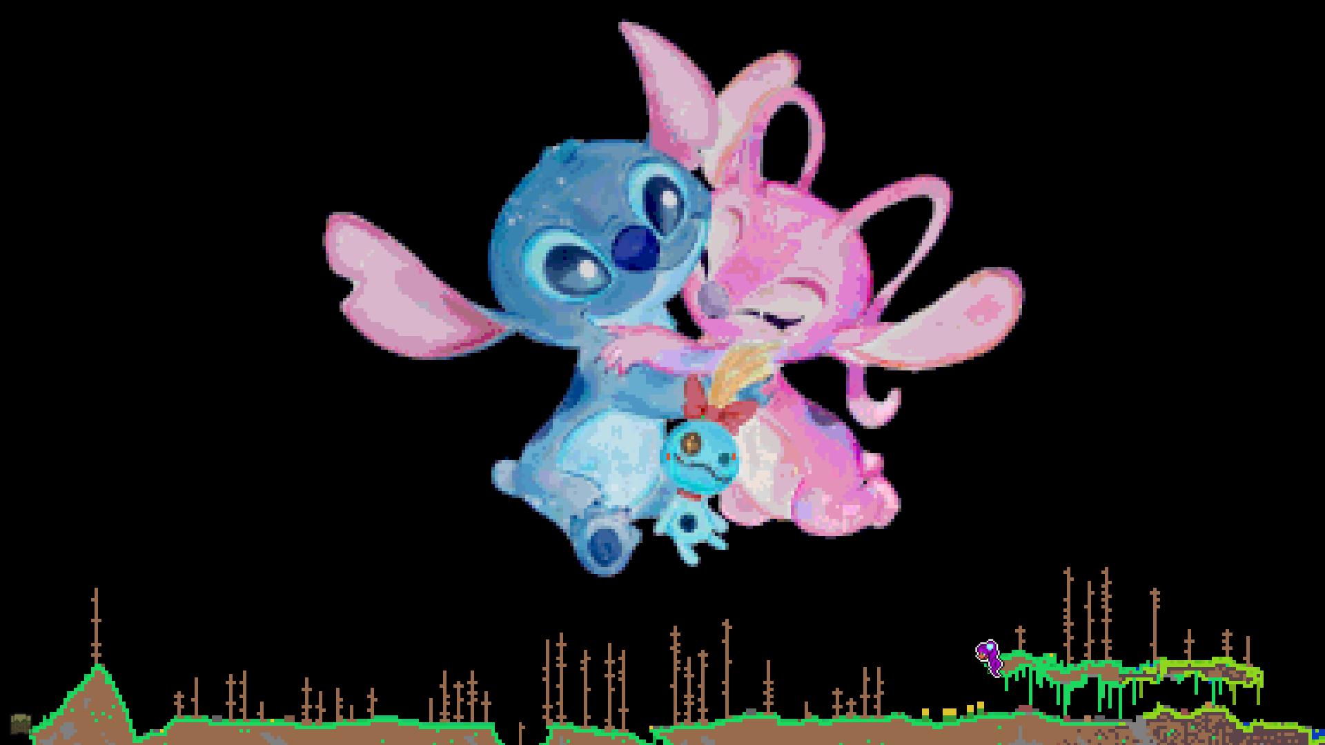 Stitch & Angel Pixelart