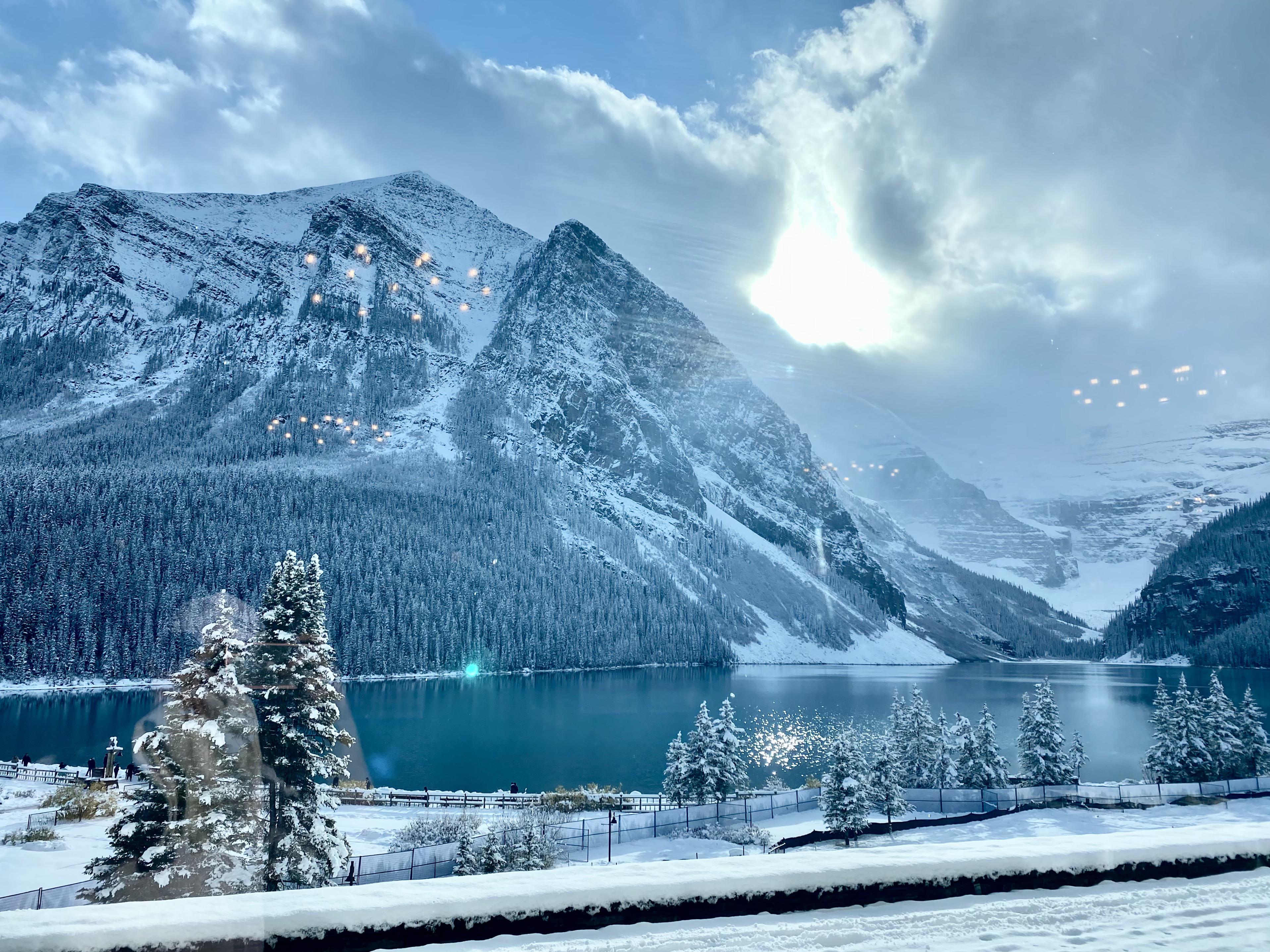 First snow of the winter. Lake Louise