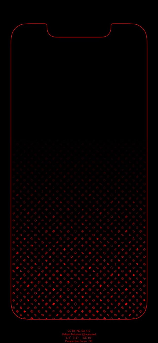 Red border wallpaper for iPhone 13 Mini