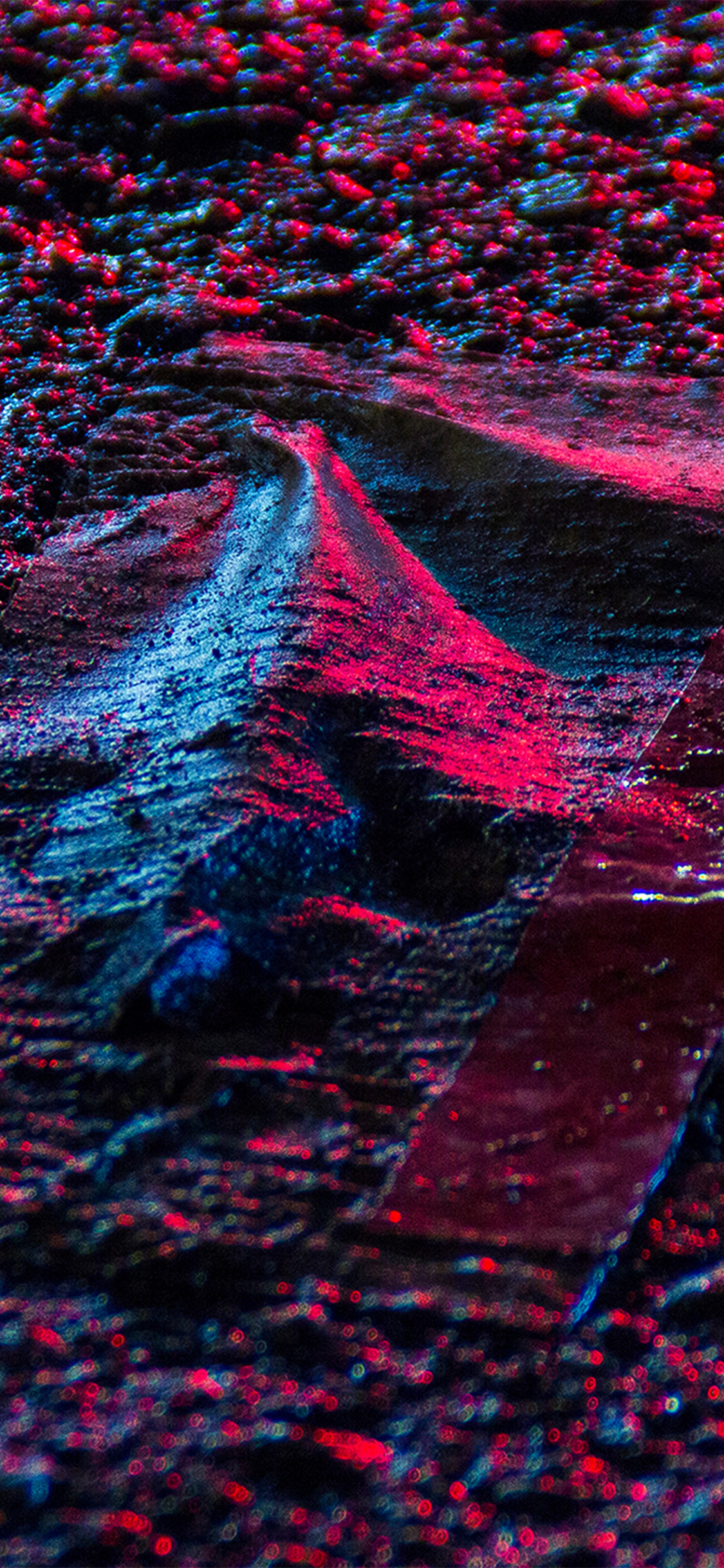 Aspalt Road Light Red Blue Pattern