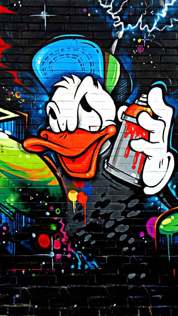 Download Donald Duck Wall Graffiti