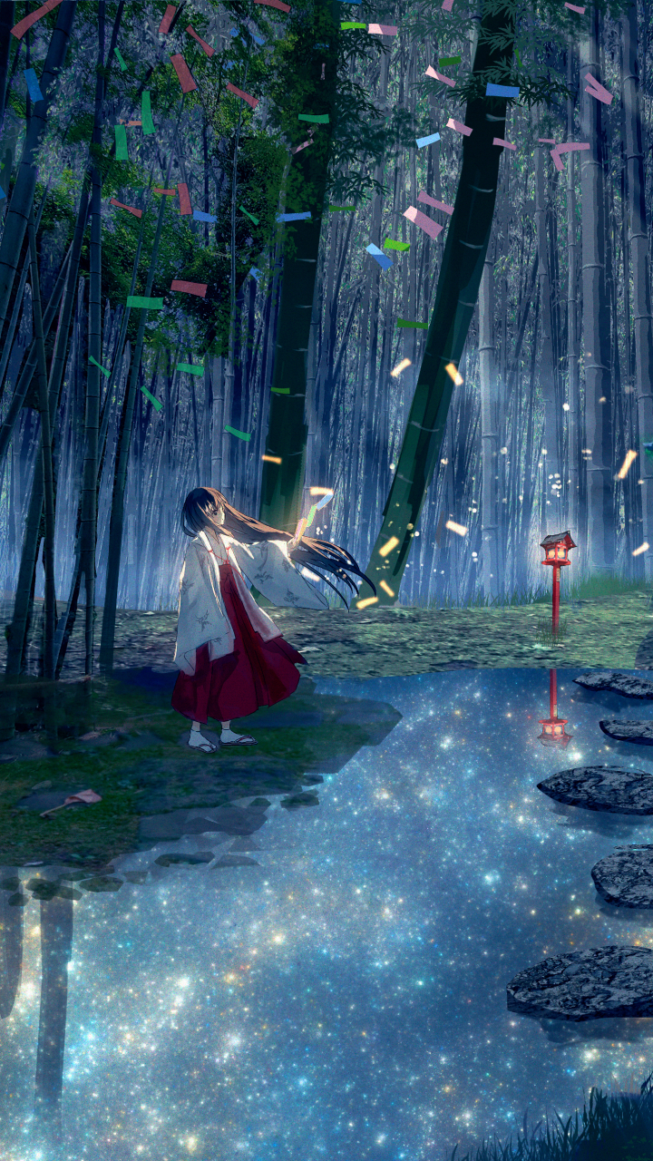 Anime Forest Phone Wallpaper