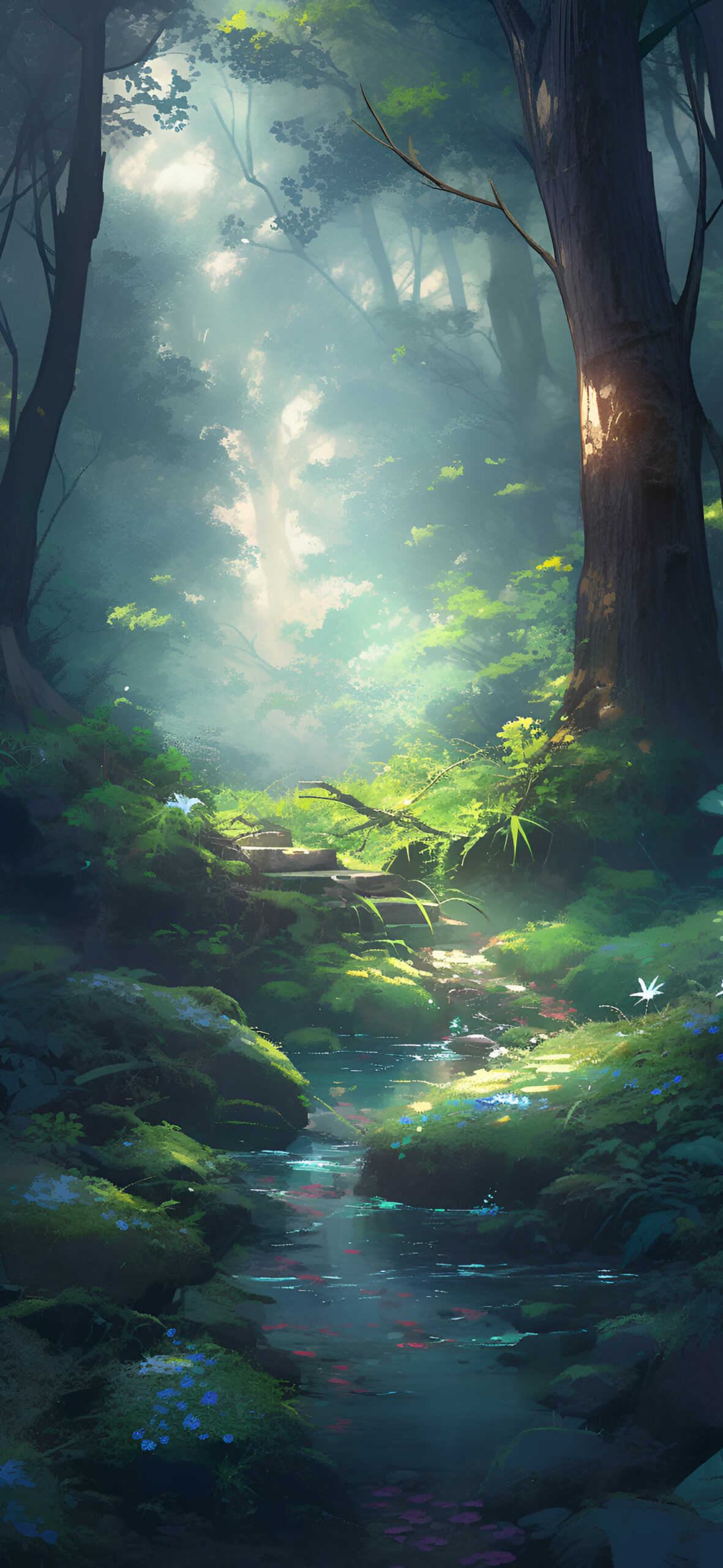 Beautiful Wild Green Forest & Stream