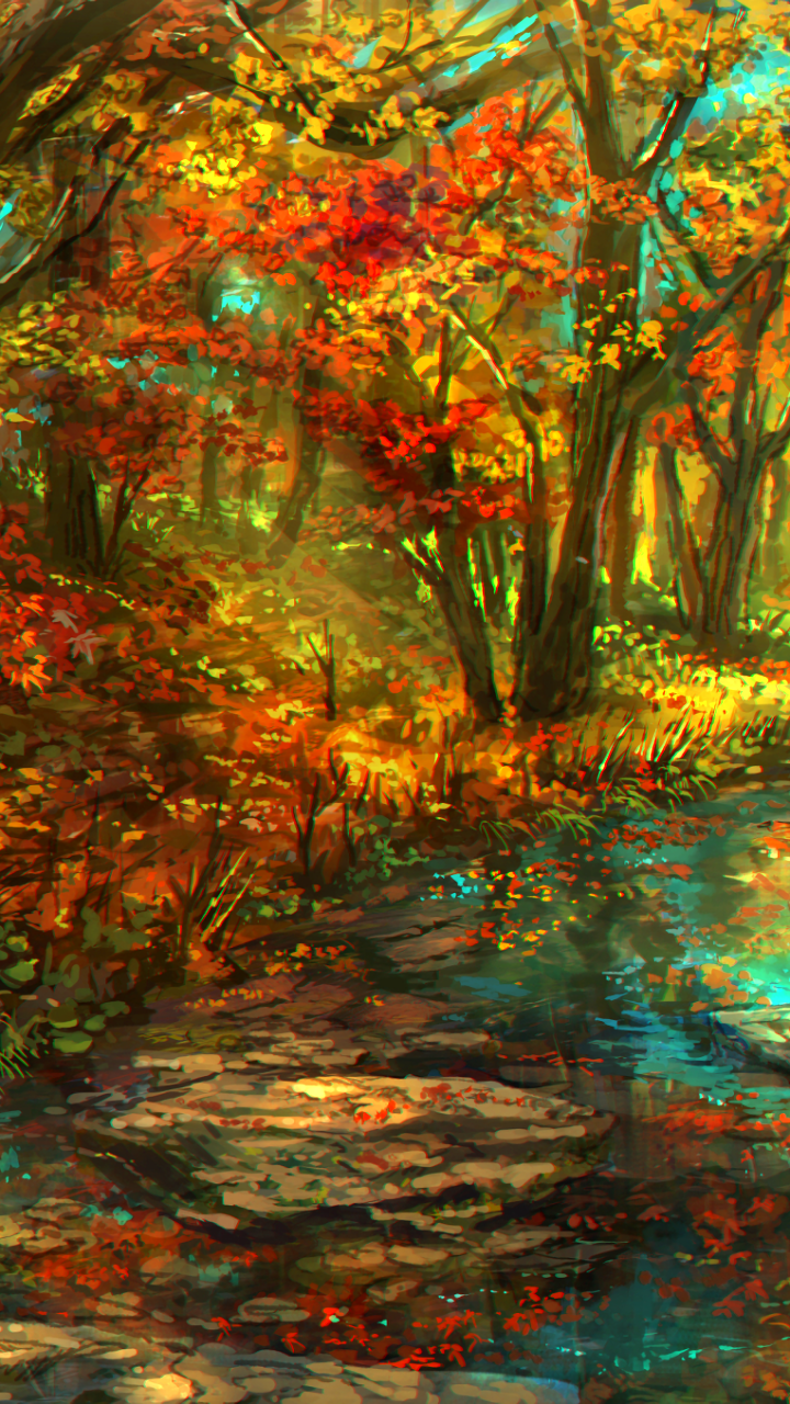 Anime Forest Phone Wallpaper