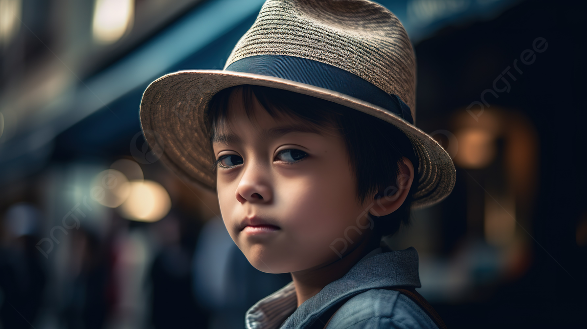 Chinese Boy Wearing A Hat Background