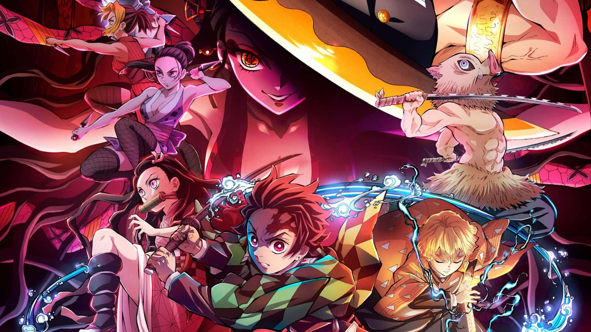 Download stay Productive In Style With The Demon Slayer Laptop Wallpaper