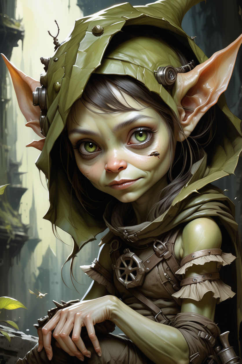 Cute tiny goblin girl