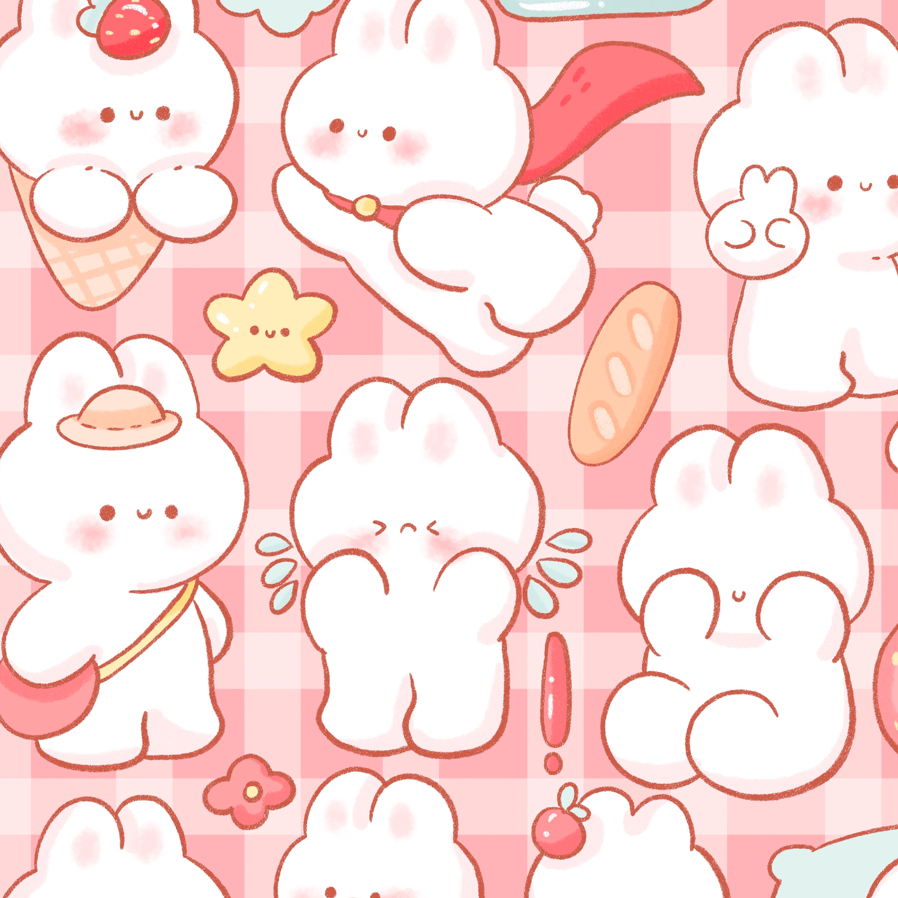 Chibi Strawberry Bunny Clipart