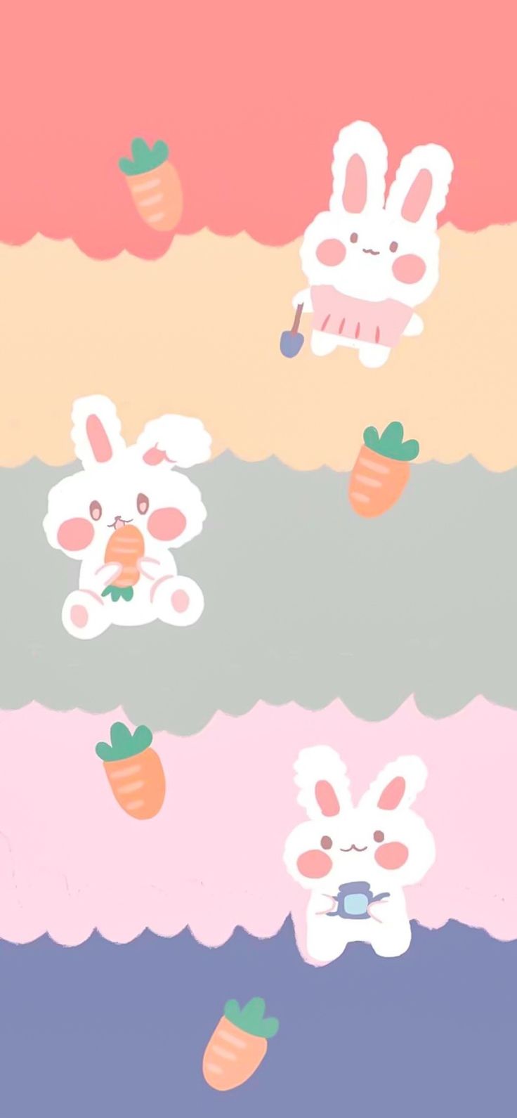 Cute Cartoon Wallpaper with Bunnies