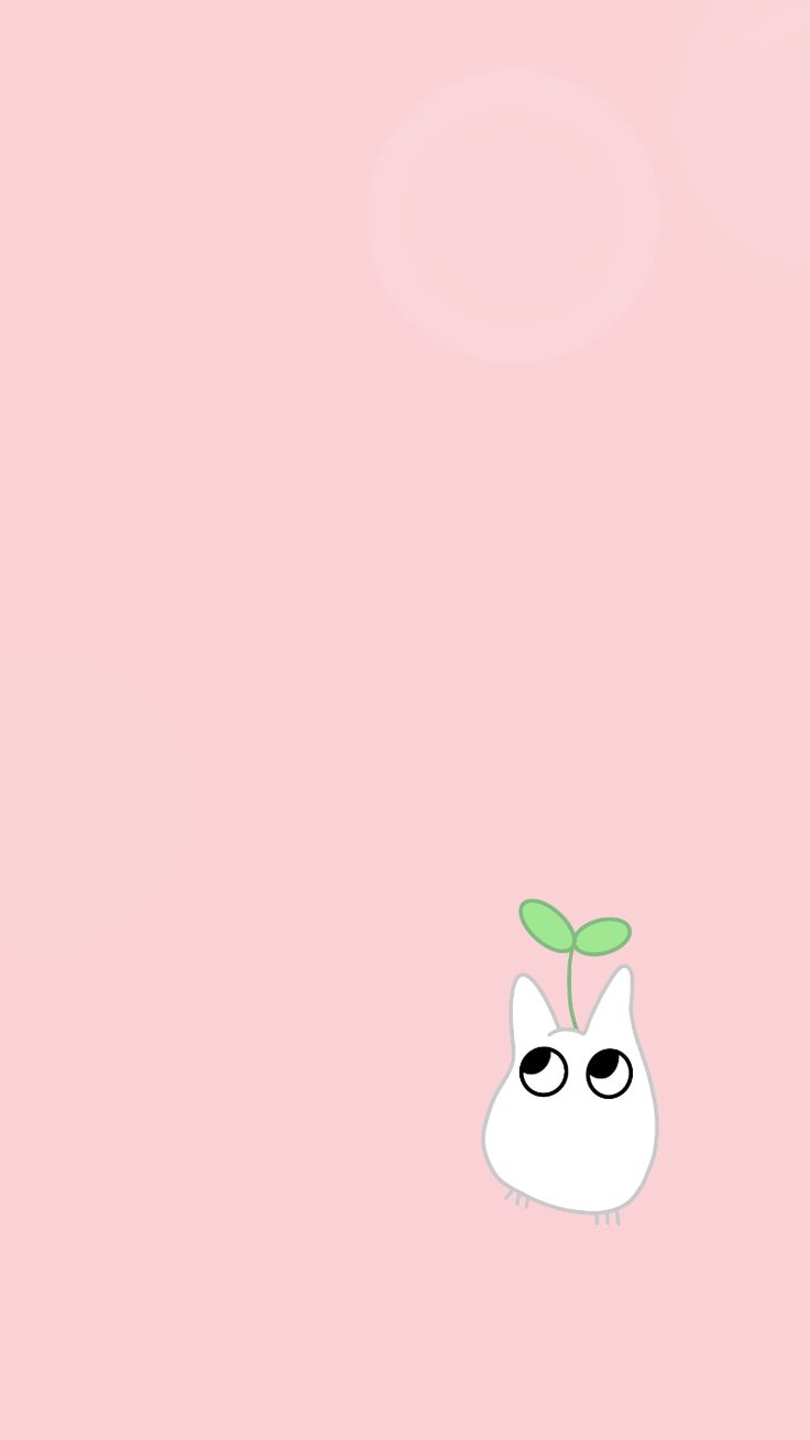 cute chibi little totoro ghibli pink
