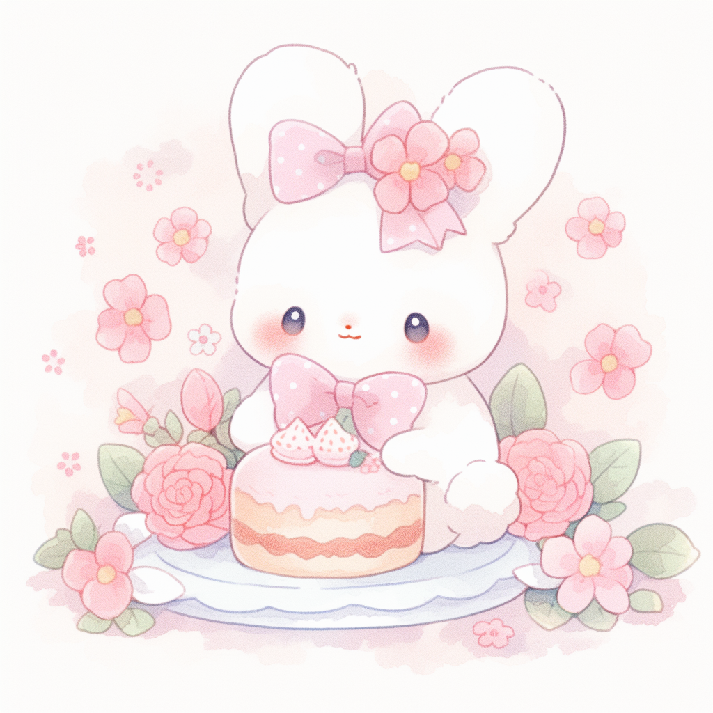 Cute pink bunny. Cute doodles drawings