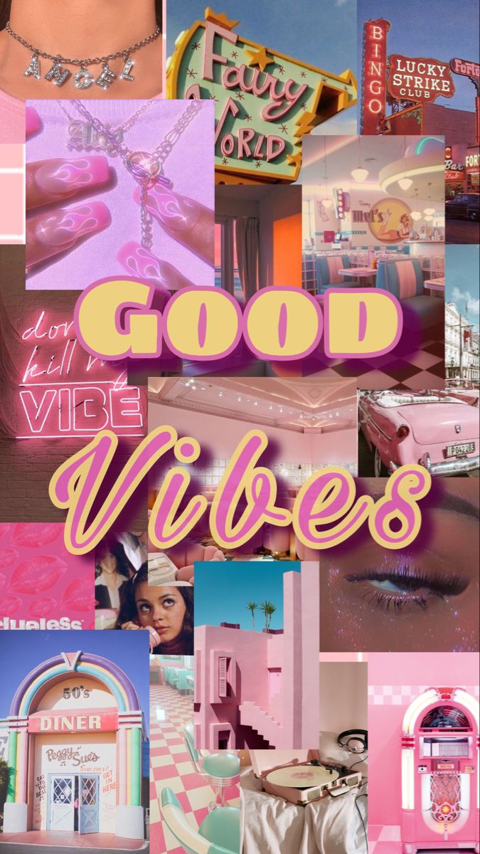 Good Vibes Pink vintage Aesthetic