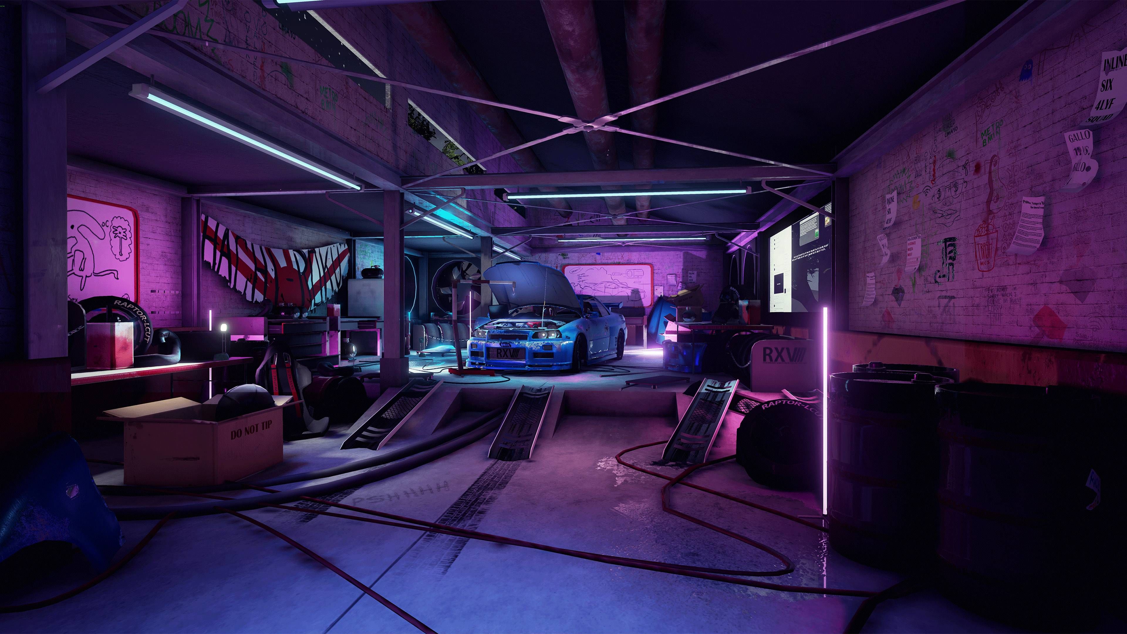 Custom Car Shop Art 4k digital art