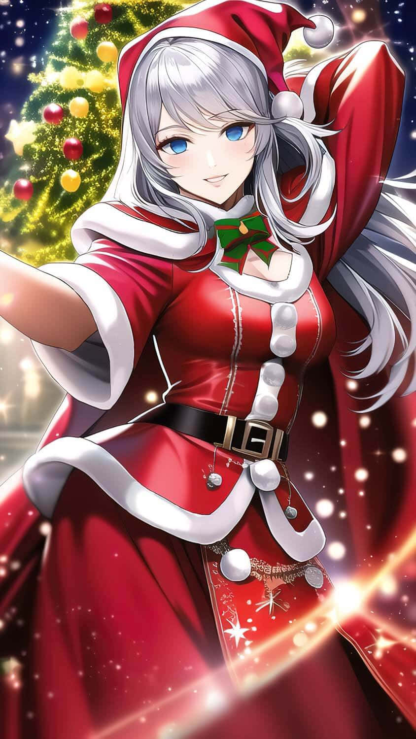Download iPhone 12 Anime Christmas Girl