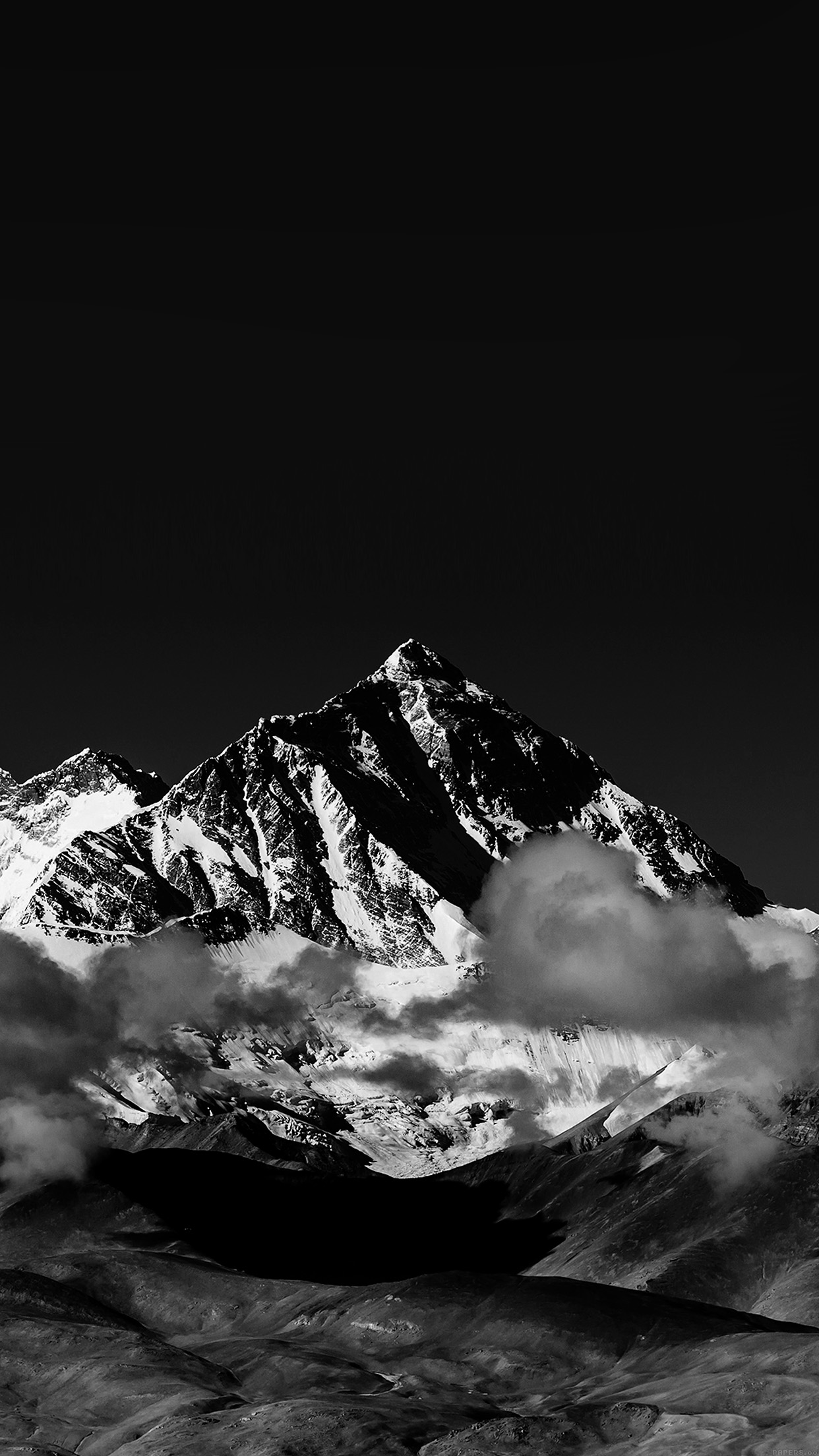 Snow Solo Mountain High Nature Dark Bw