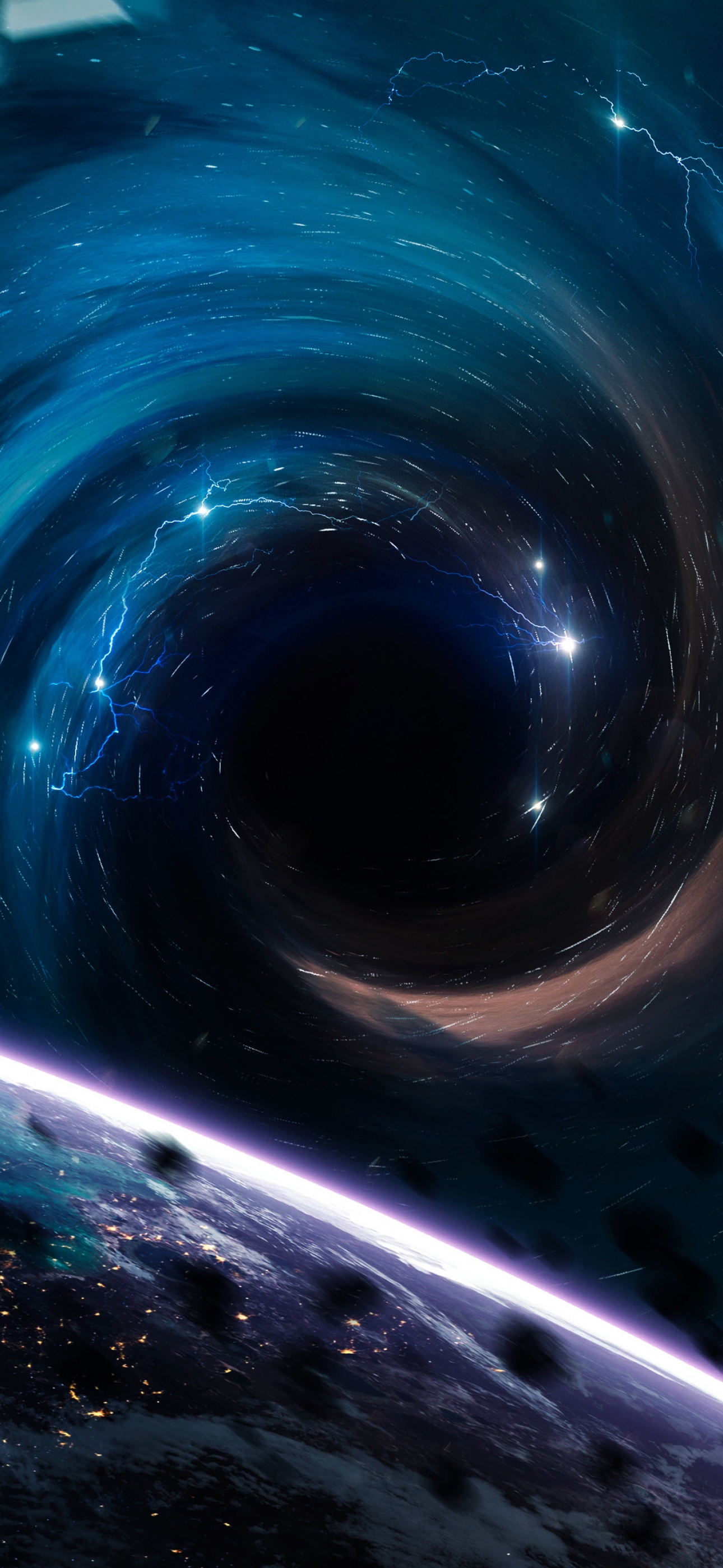 Wallpaper 4K, Planets, Horizon, Asteroids