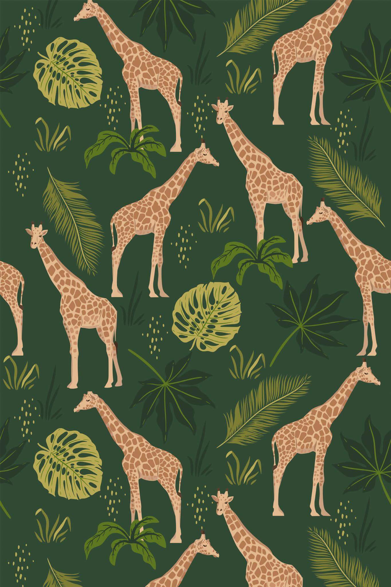 Giraffe Wallpaper and Stick or