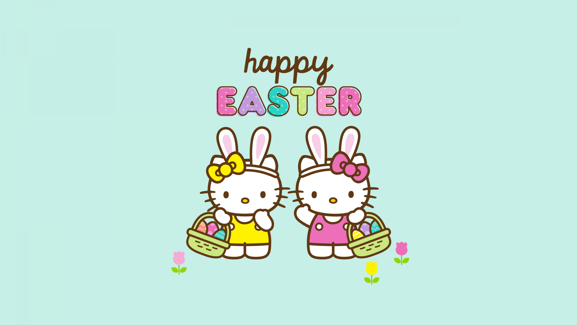 Happy Easter Wallpaper 4K, Cute hello