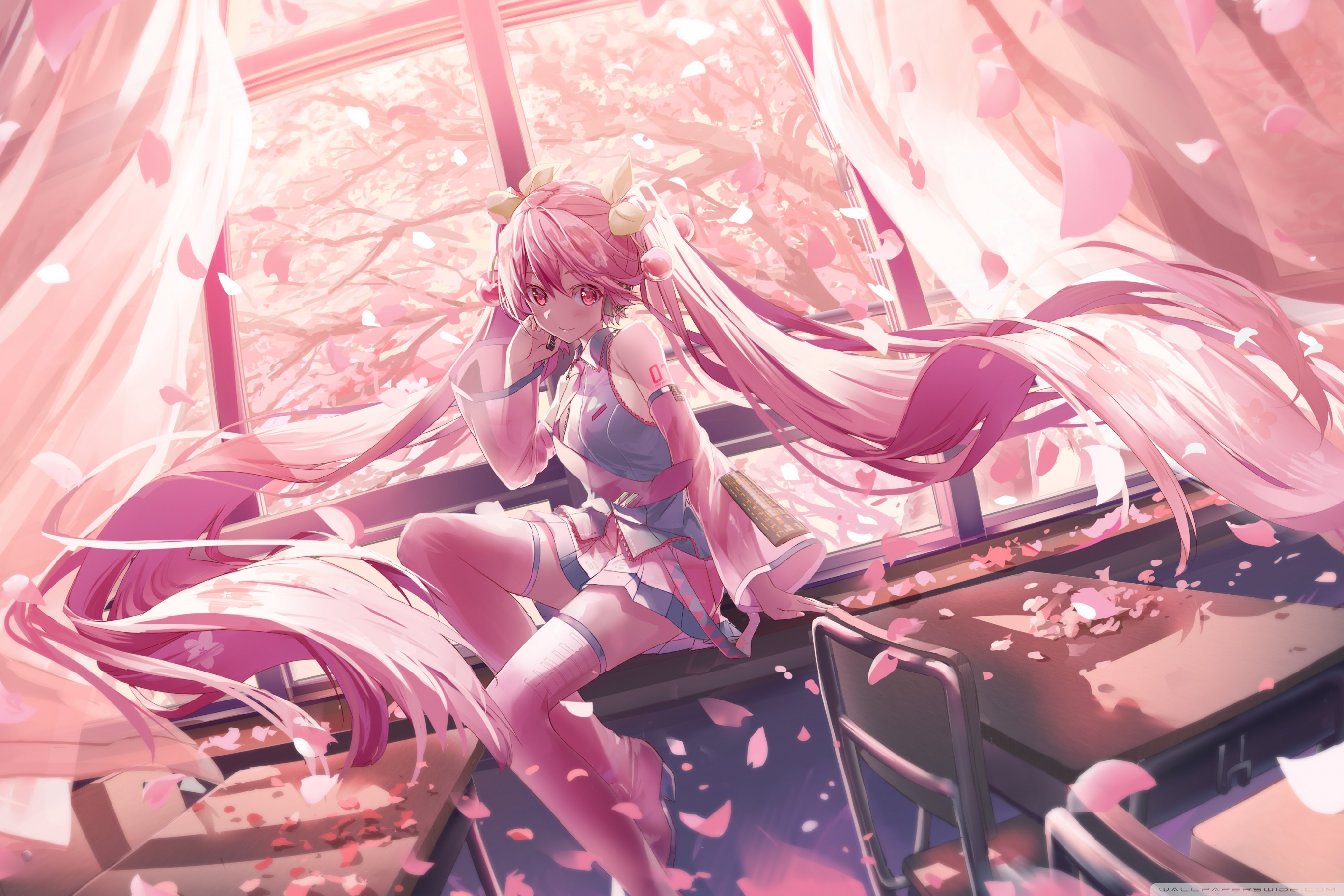 School Girl Class Spring Anime Ultra HD