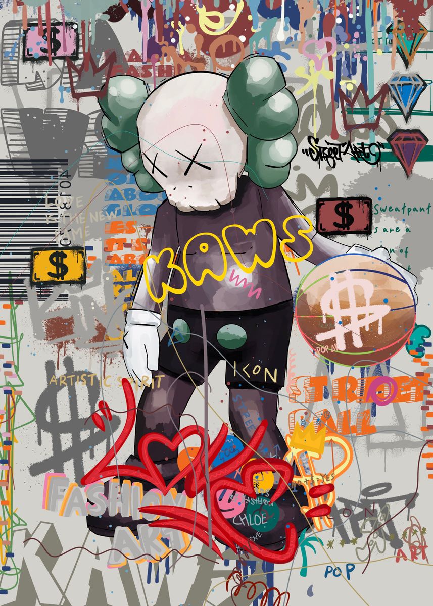 Basketball kaws' Poster, picture, metal