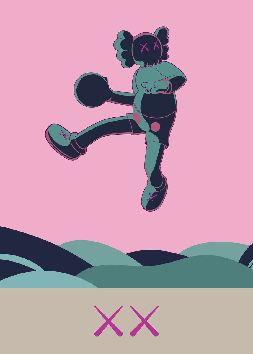 Dunk kaws' Poster, picture, metal print