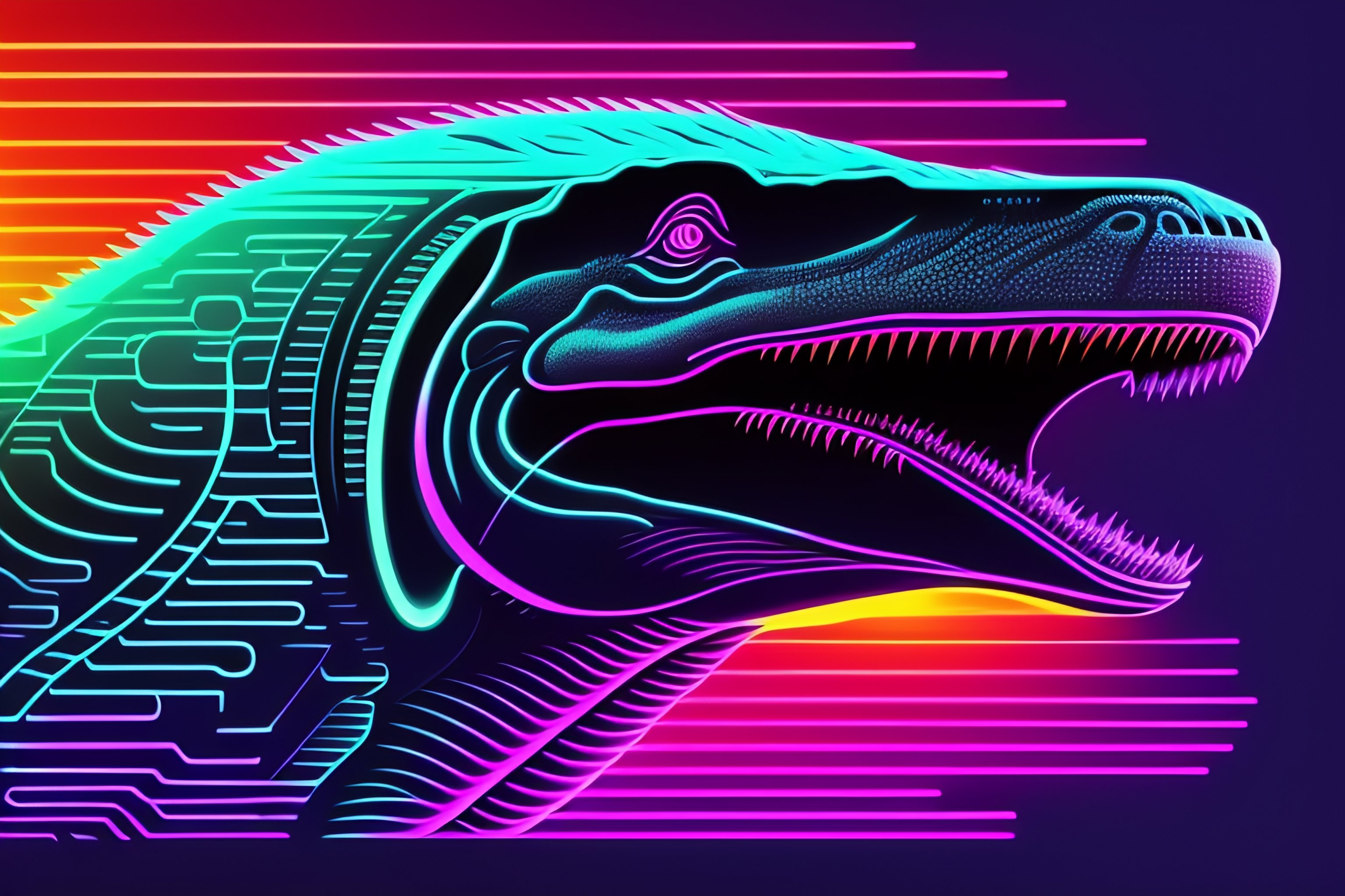 Synthwave style vector art