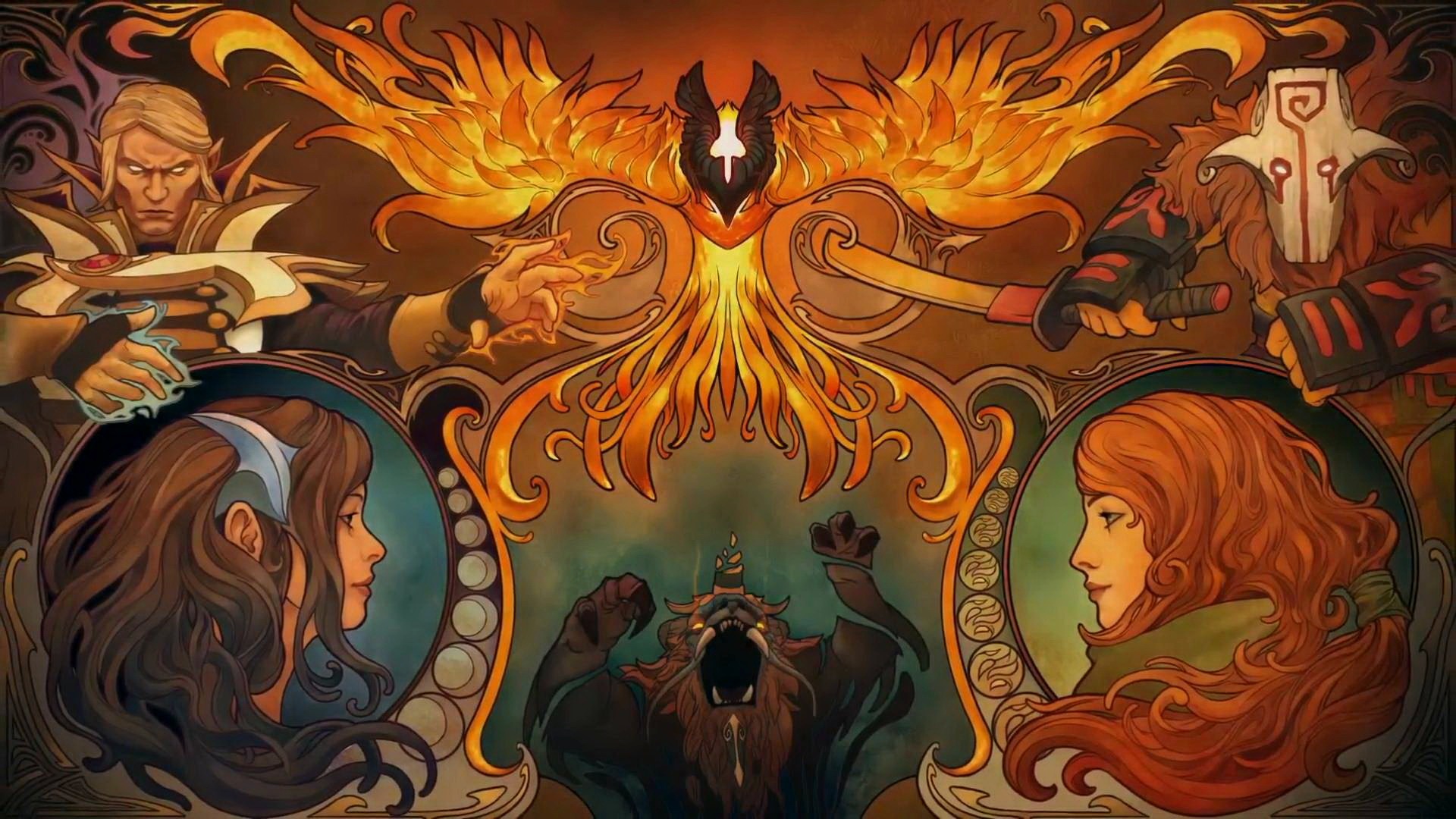 Wallpaper art, Dota 2, Phoenix