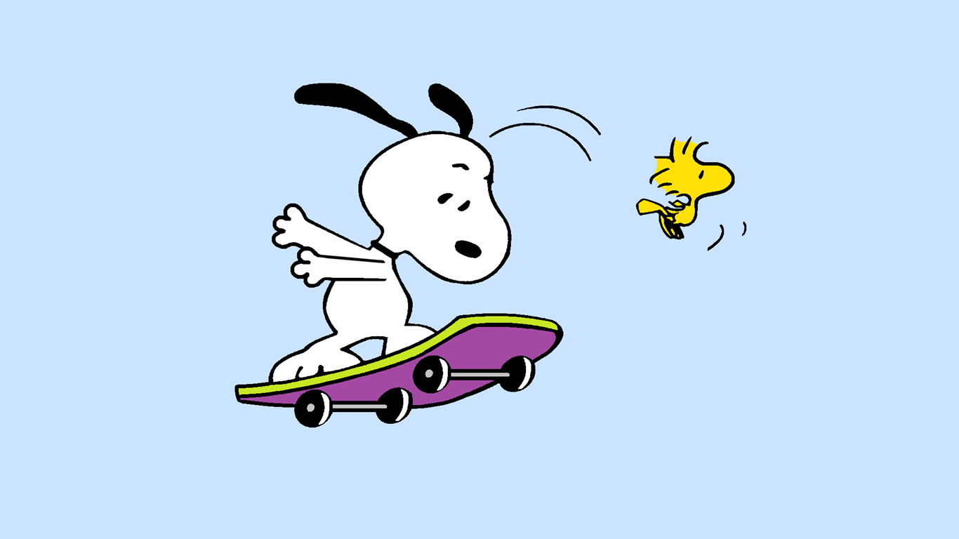 Snoopy Skateboarder Wallpaper 1366x768