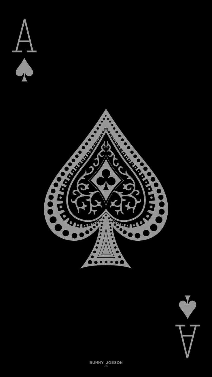 Black poker cards wallpaper, Art