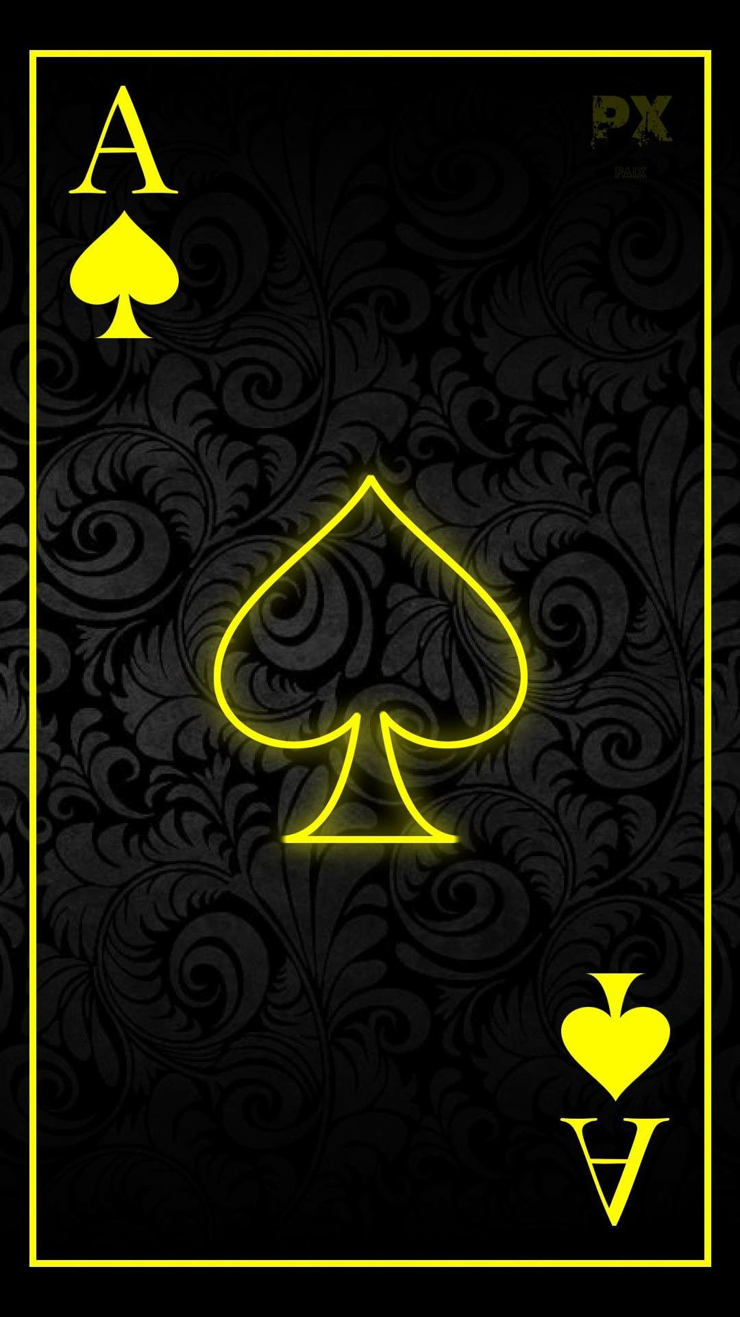 Neon ace of spades. Scary wallpaper