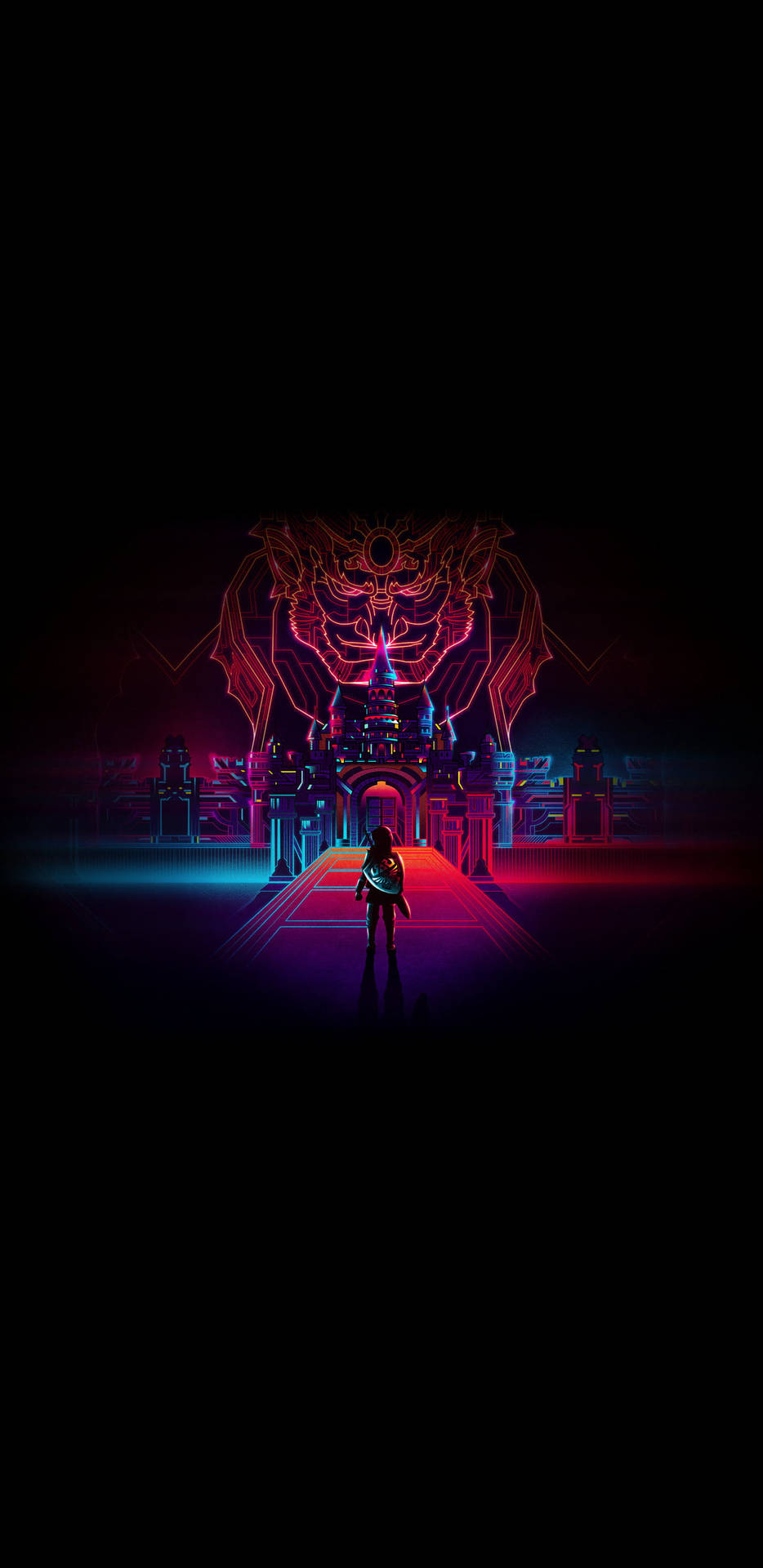 Black Amoled Red City Wallpaper
