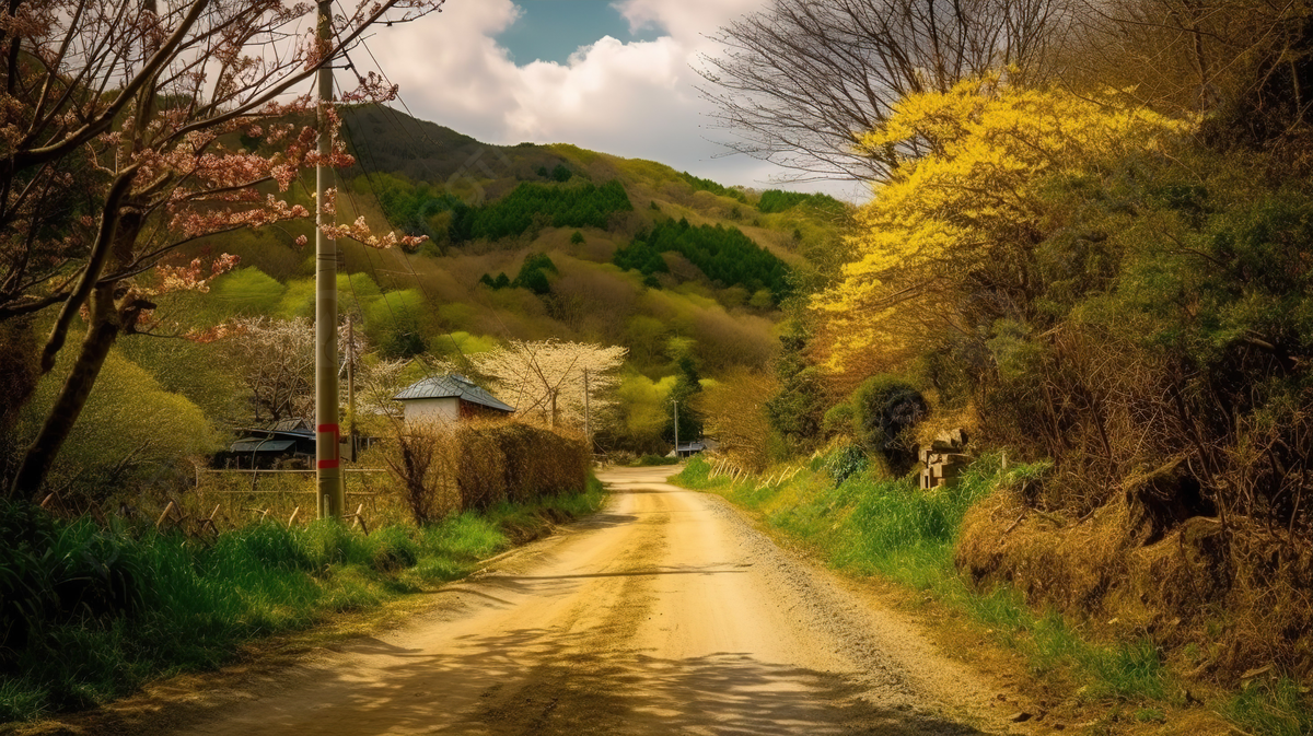 Countryside Paved Dirt Road In Kariya