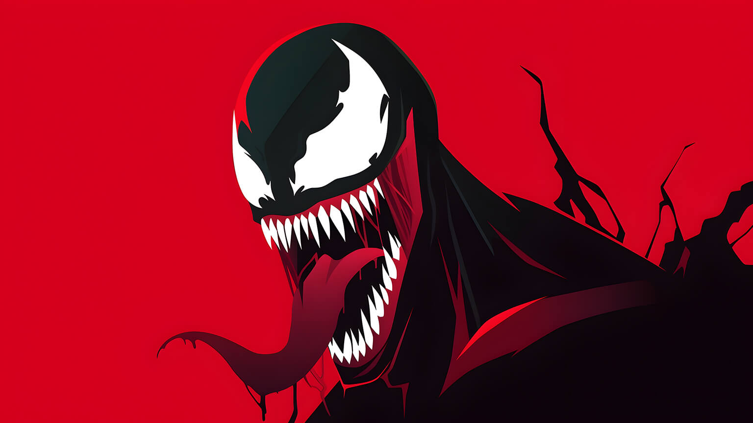 Marvel Venom Red Minimalist Wallpaper