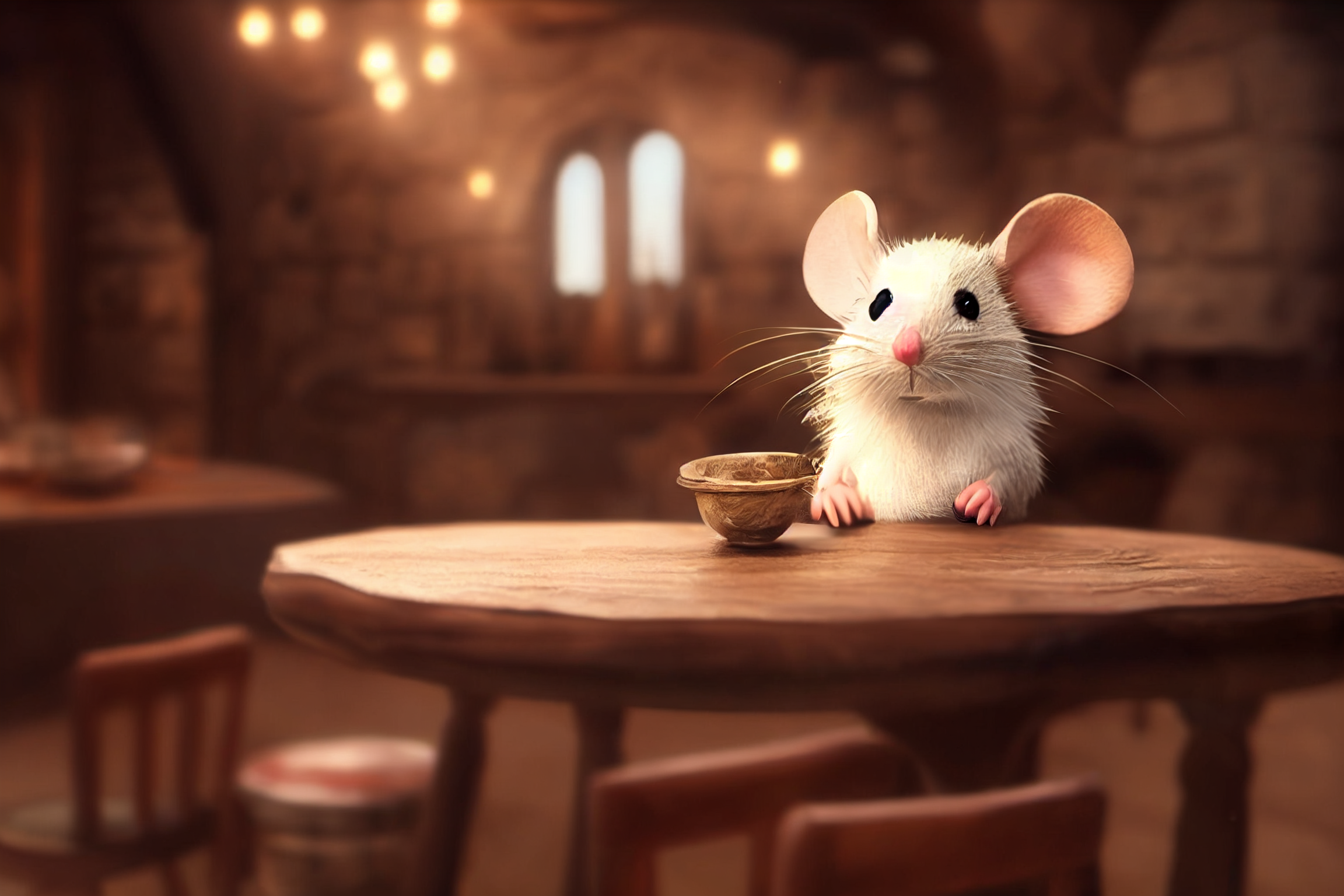 Ai Art Tavern Mice Animals Wallpaper