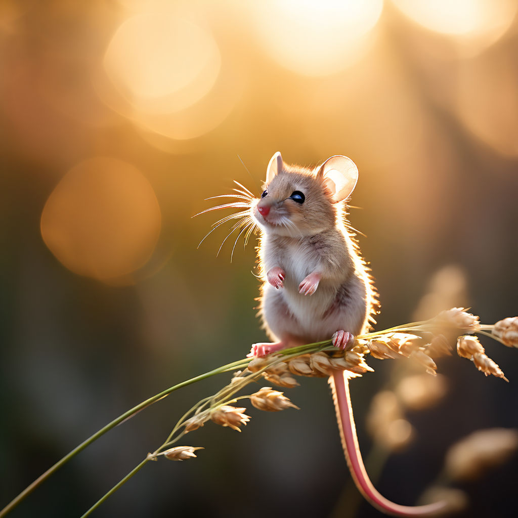 adorable small white mouse